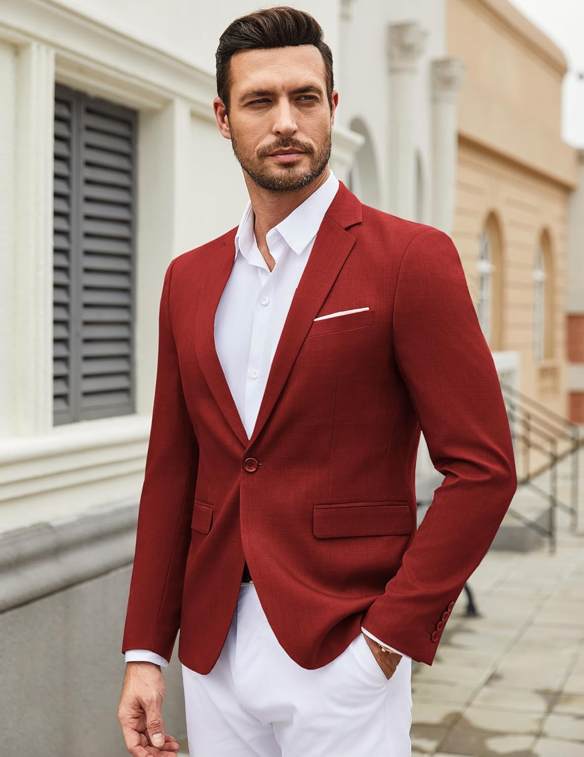 COOFANDY Mens Casual Blazer Suit Jackets One Button Sport Coats Lightweight Business Sports Jackets - Image 2