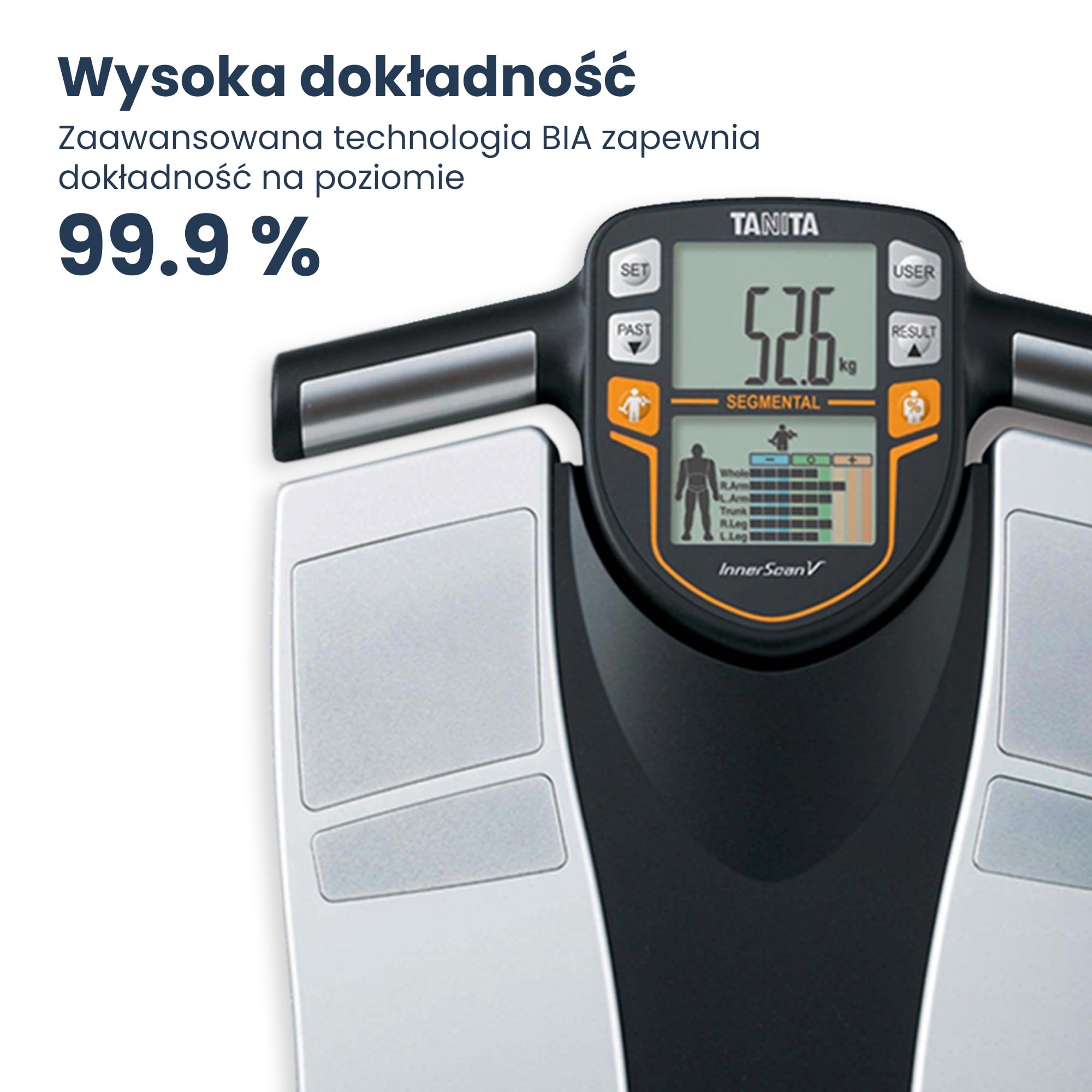 TANITA BC-545N waga segmentowa do sk?adu cia?a na ekran, pomiary na cz??? cia?a, 10 pomiarów, kolor srebrny, 1 szt