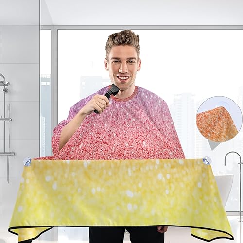 Miniatura 6 de Pink Glitter Hair Styling Apron Salon Capes for Clients Waterproof, 64.9 x 55.1 Inches Hair Cape Haircuts