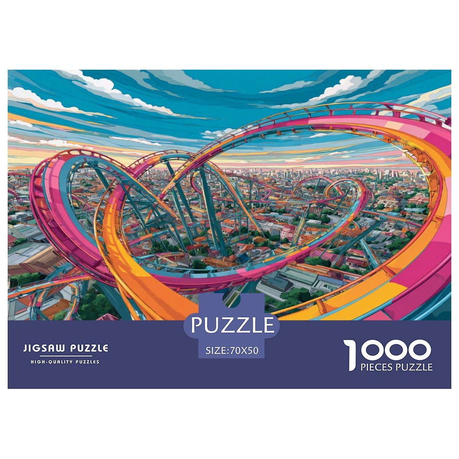 Jigsaw Puzzles for Adults 1000 Pieces, Roller Coaster, Impossible Hard Difficult Challenging Puzzles, Home Decoration Puzzles, Gift for Men & Women 70x50cm/1000pcs — image 1
