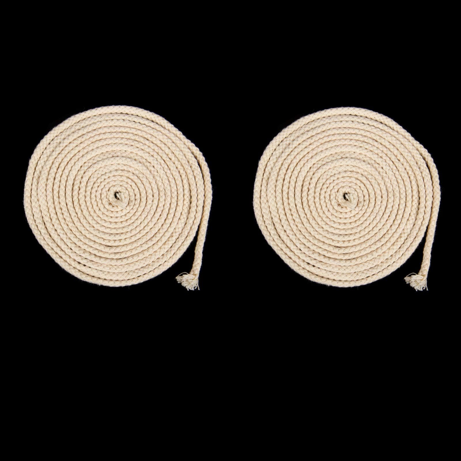FASTROHY 2Pcs 10FT Diameter 3/16'' Round Cotton Wicks Burner for Kerosene Oil Alcohol Lamp