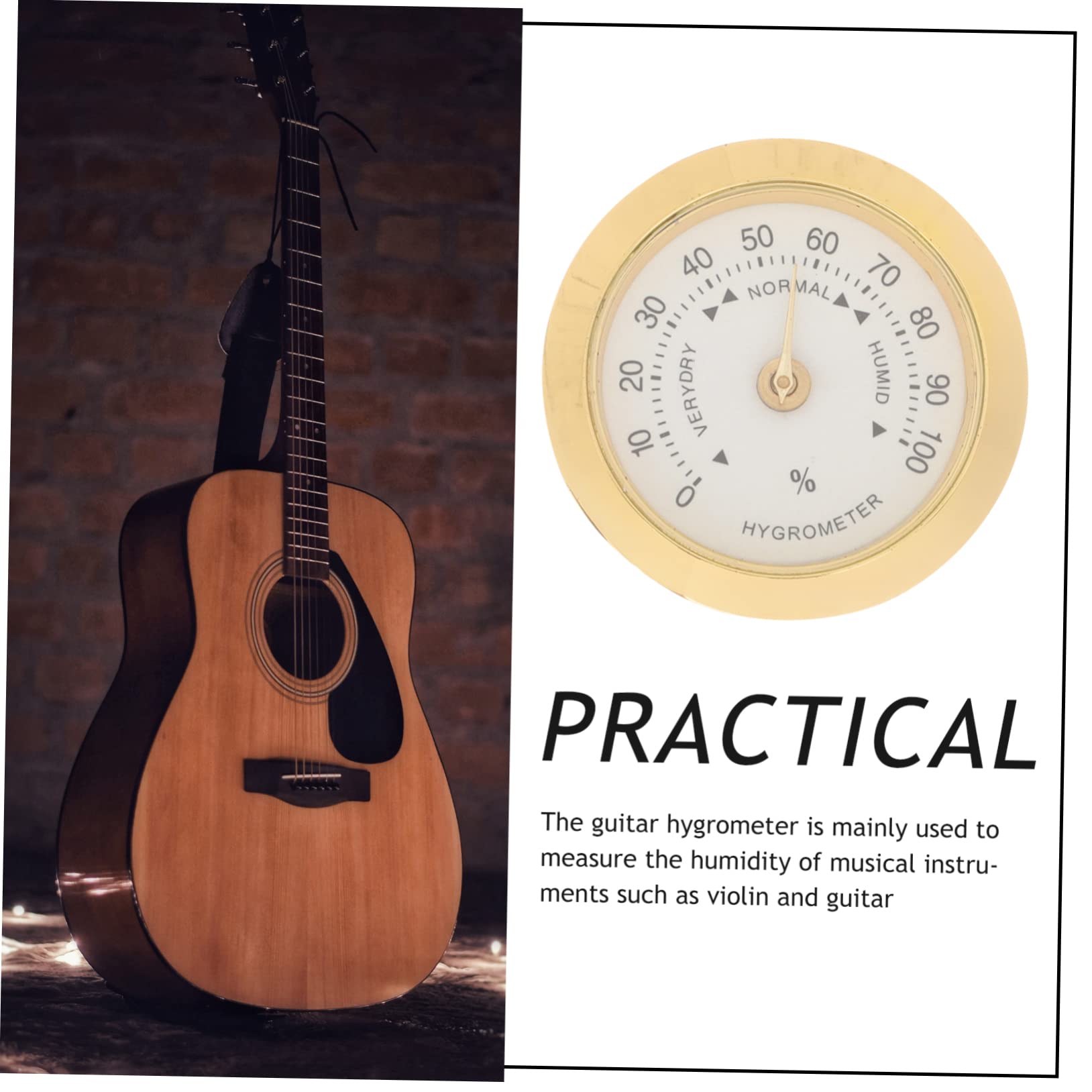 Humidity Meter for Violin Multi-functional Hygrometer Guitar Instrument Violin Gauge Alloy Guitar Meter Digital Hygrometer Portable Guitar Gauge Guitar Hygrometer Meter