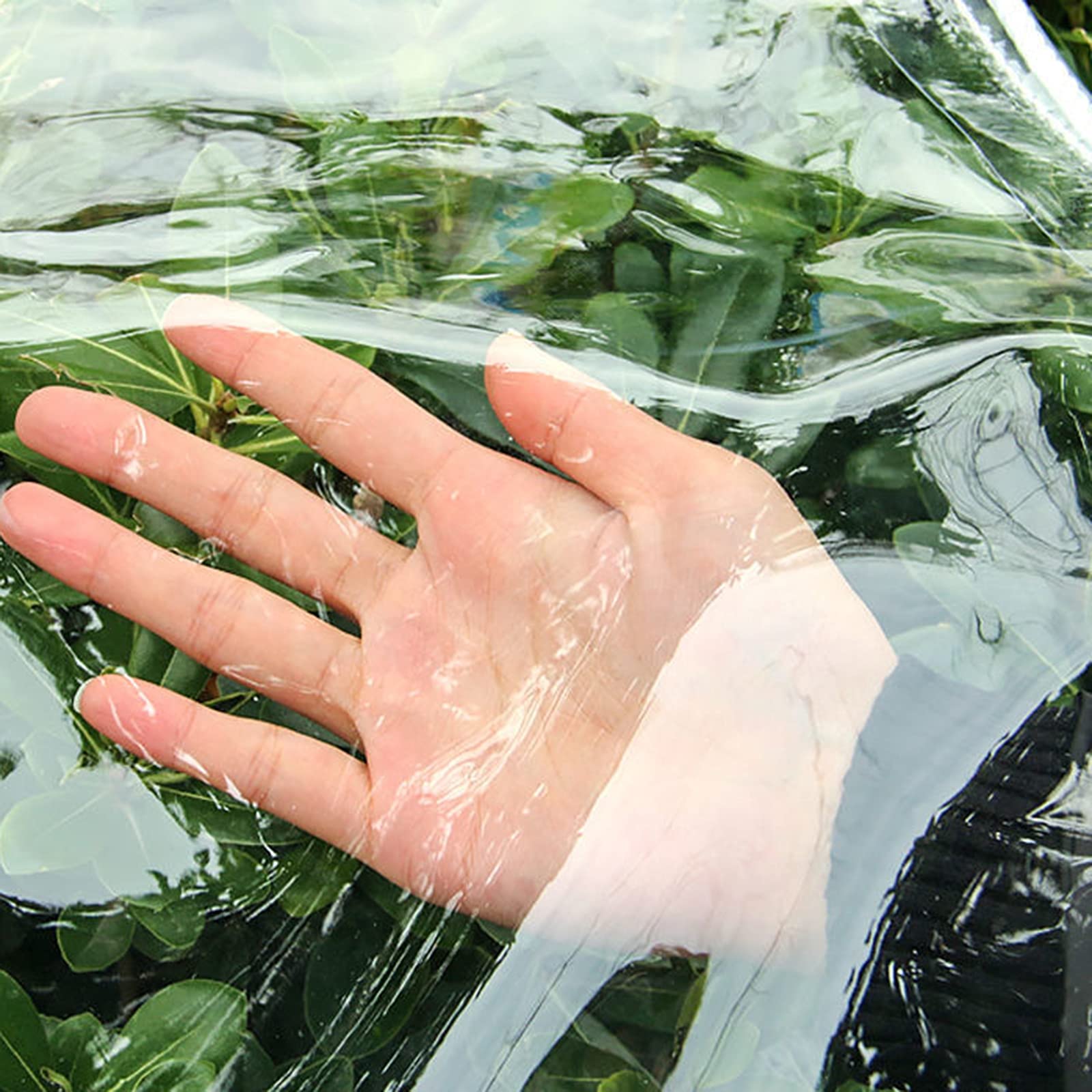 Lona transparente resistente al agua para protección solar y lluvia, 0,35 mm de grosor, 1 x 4 m, reforzada con ojales para un cierre seguro