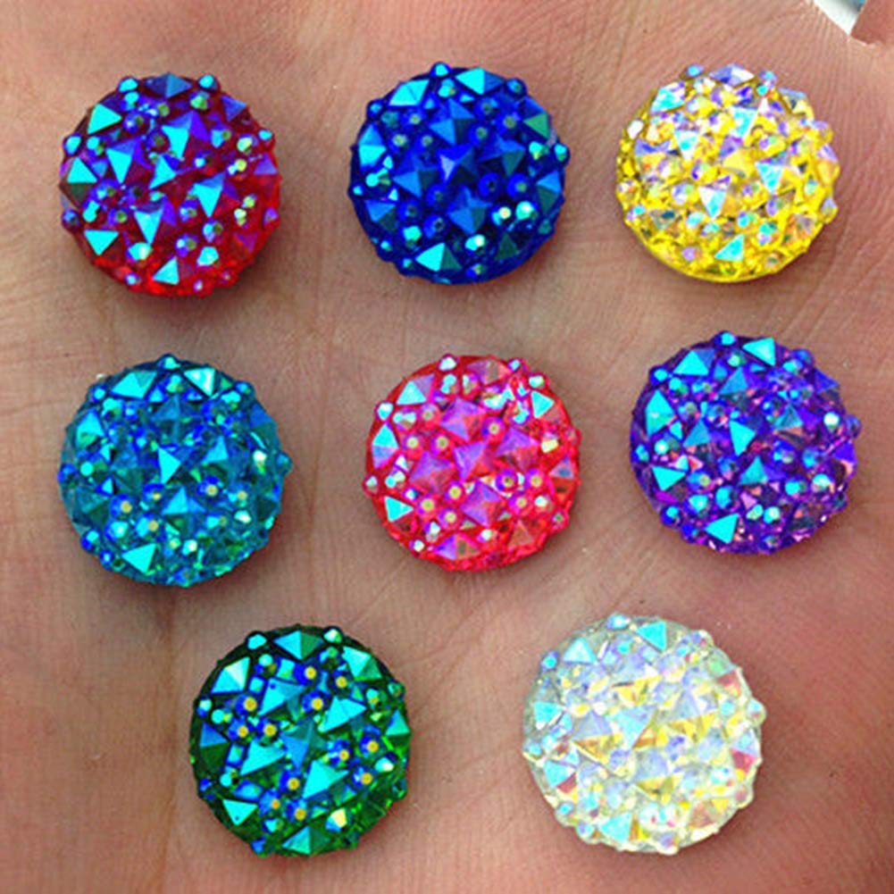 Divistar 40Pcs Artificial Flatback Resin Rhinestones Beads For Making Diy Craft Scrapbooking Christmas Card Making (Mix)