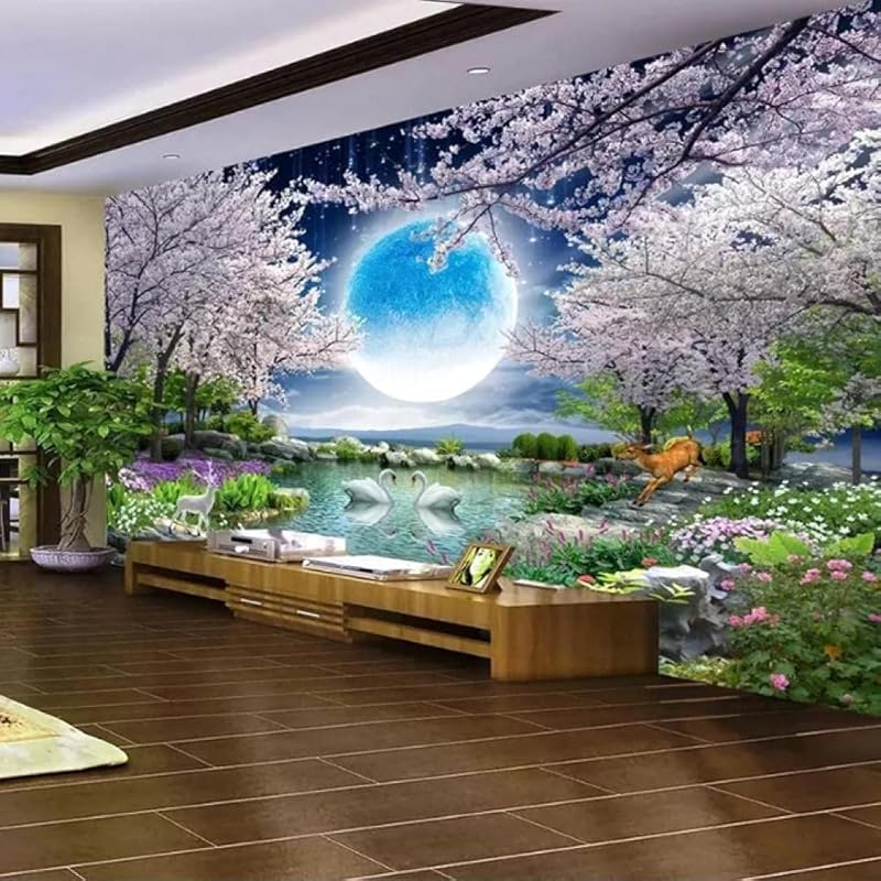 Diy 工具 ガーデン シンプルでおしゃれ カスタム壁画壁紙月桜の木自然風景壁画リビングルーム寝室写真壁紙家の装飾 400x280cm U1v3ij7brz Coreseamores Com Br