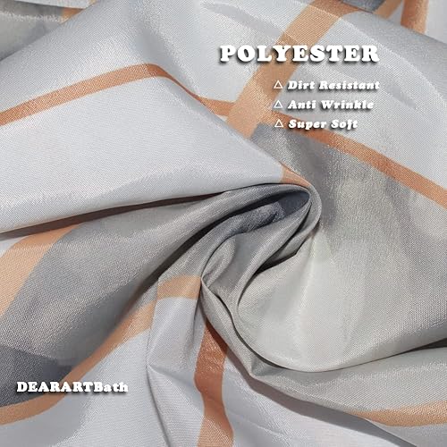 Miniatura 2 de DEARART Bath - Cortina de ducha con borde dorado para baño, 72 x 72 pulgadas, juego de cortina de ducha de tela con ojales y ganchos, 100%