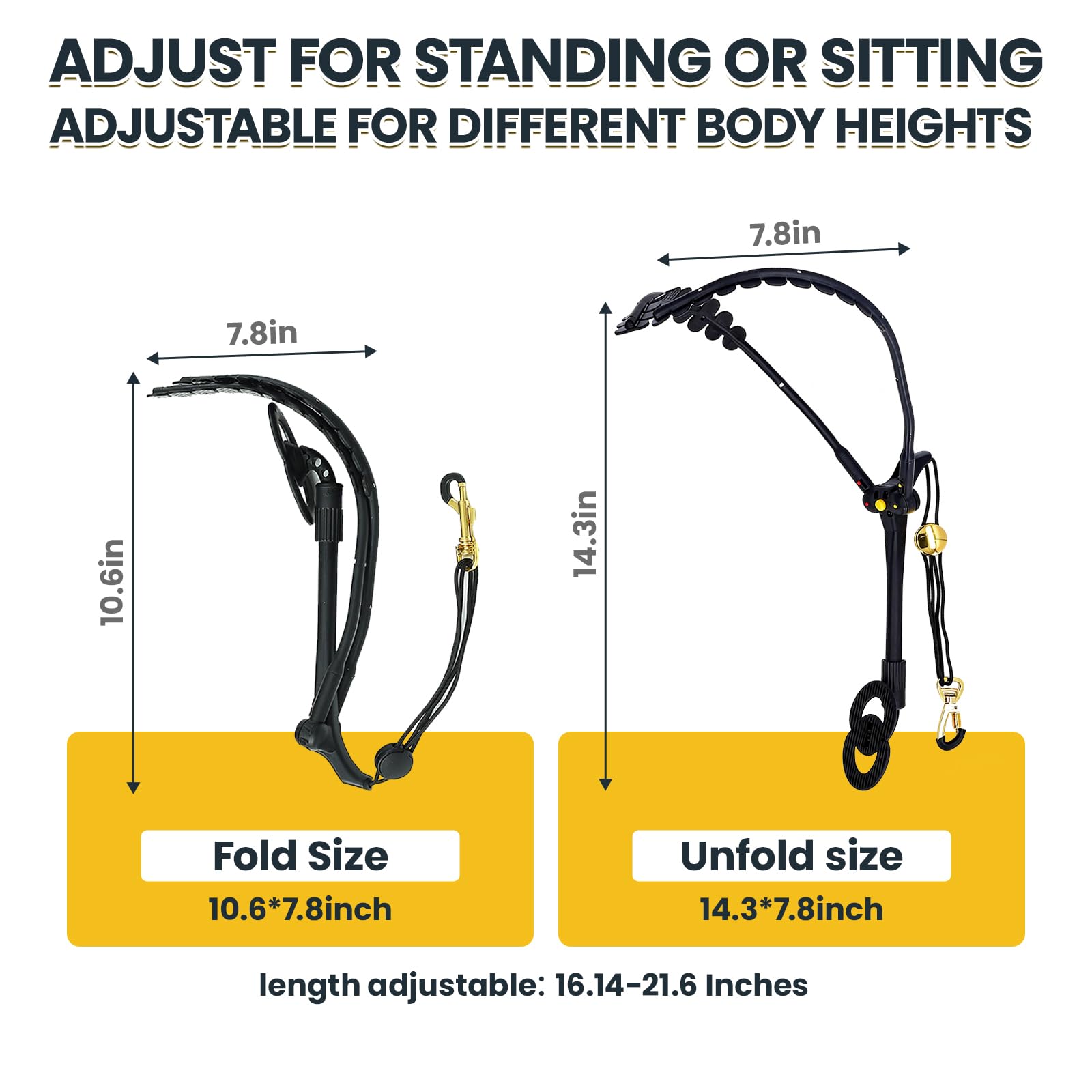 Sangle tour de cou réglable pour saxophone double harnais avec pivot à 360° et mousqueton en métal, bandoulière confortable pour saxophone alto et ténor