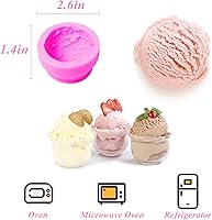 Vista 3 de Moldes de silicona en forma de bola de helado 3D, moldes para hacer galletas, moldes para hacer velas, moldes de silicona para jabón y arcilla