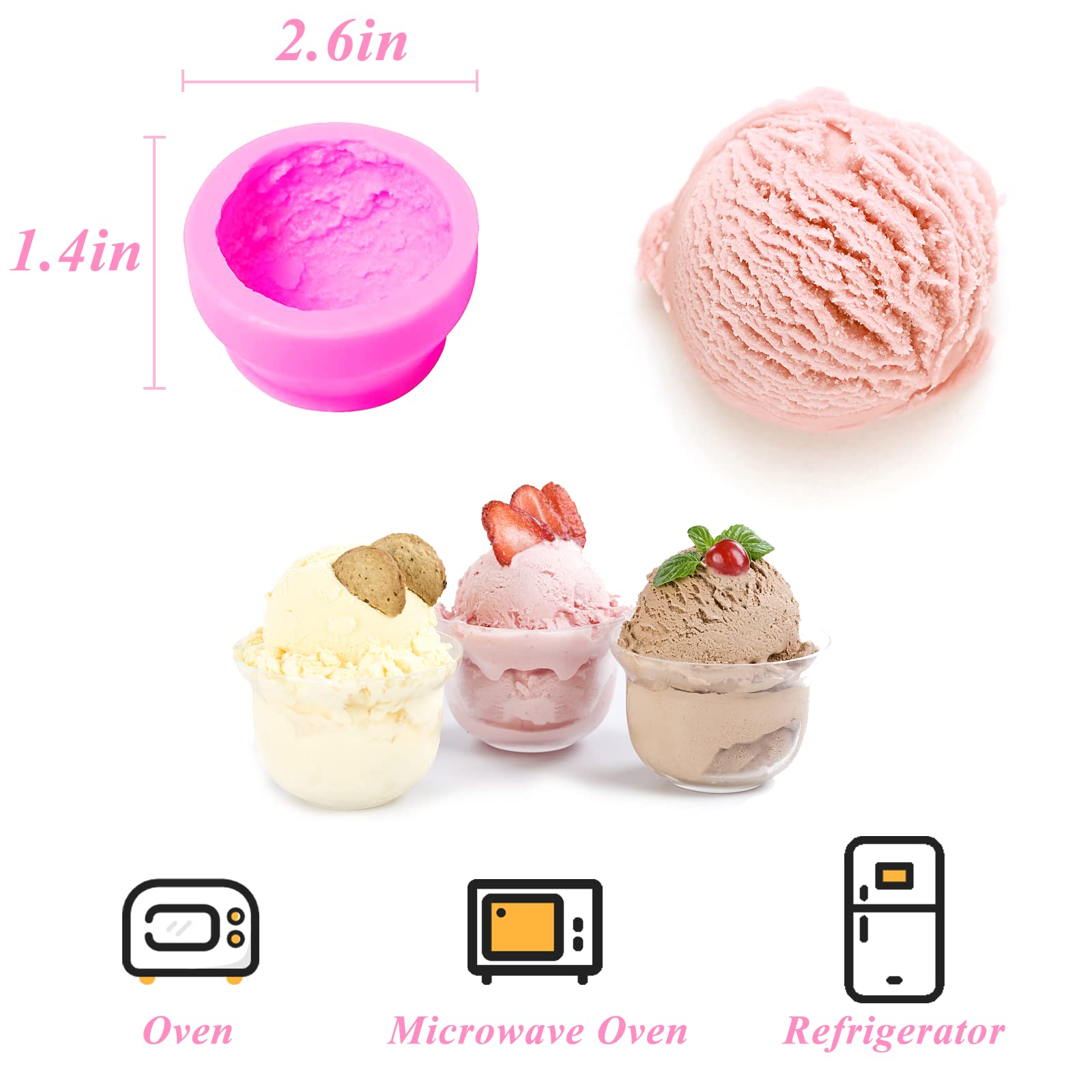 5er-Set Silikonformen Für Eiscreme-Kugeln – Perfekt Für Wachs, Kerzen, Seifen, Kuchen Und DIY-Deko