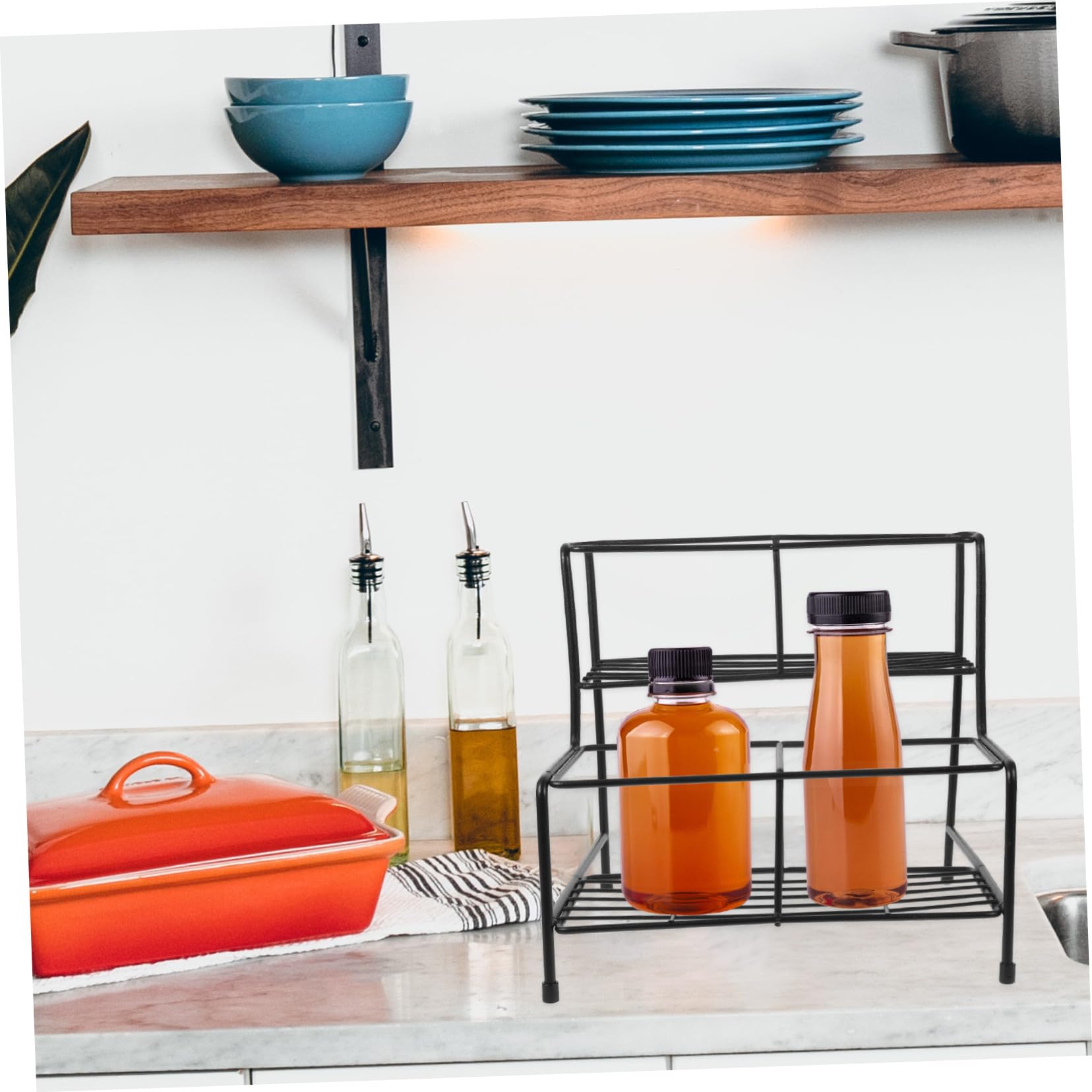 Eisen Syrup Flaschenhalter Stabiles Küchenregal Metall Organizer Für Sirup Marmeladen Gewürze Saucen Aufbewahrung Theken Desktopständer