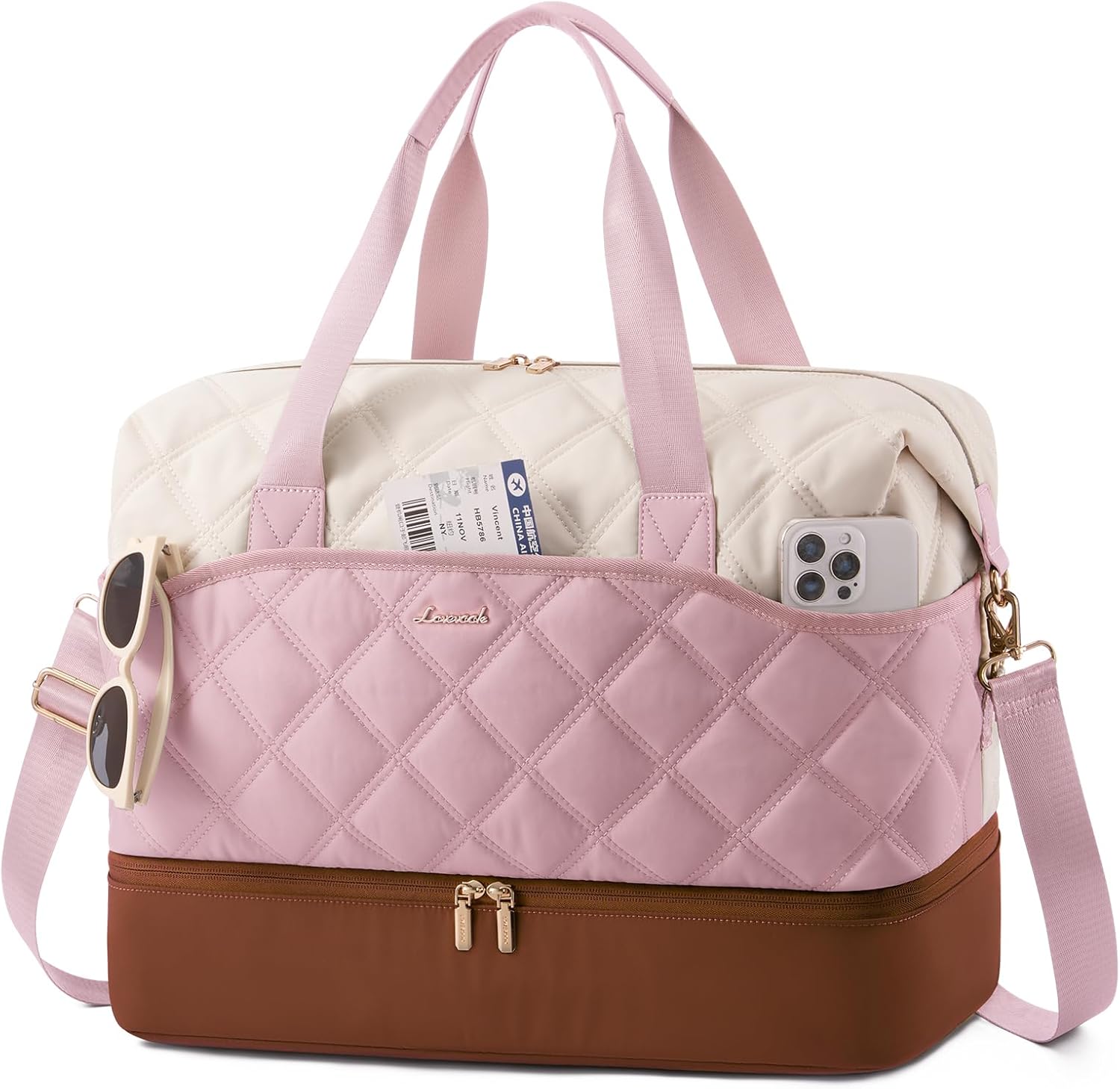 LOVEVOOK Weekender Bags for Women with Shoe Compartment, Lightweight Travel Duffle Bag with Wet Pocket, Hospital Overnight Bags for Women Labor Delivery, Personal Item Carry On Bag for Gym, Sport