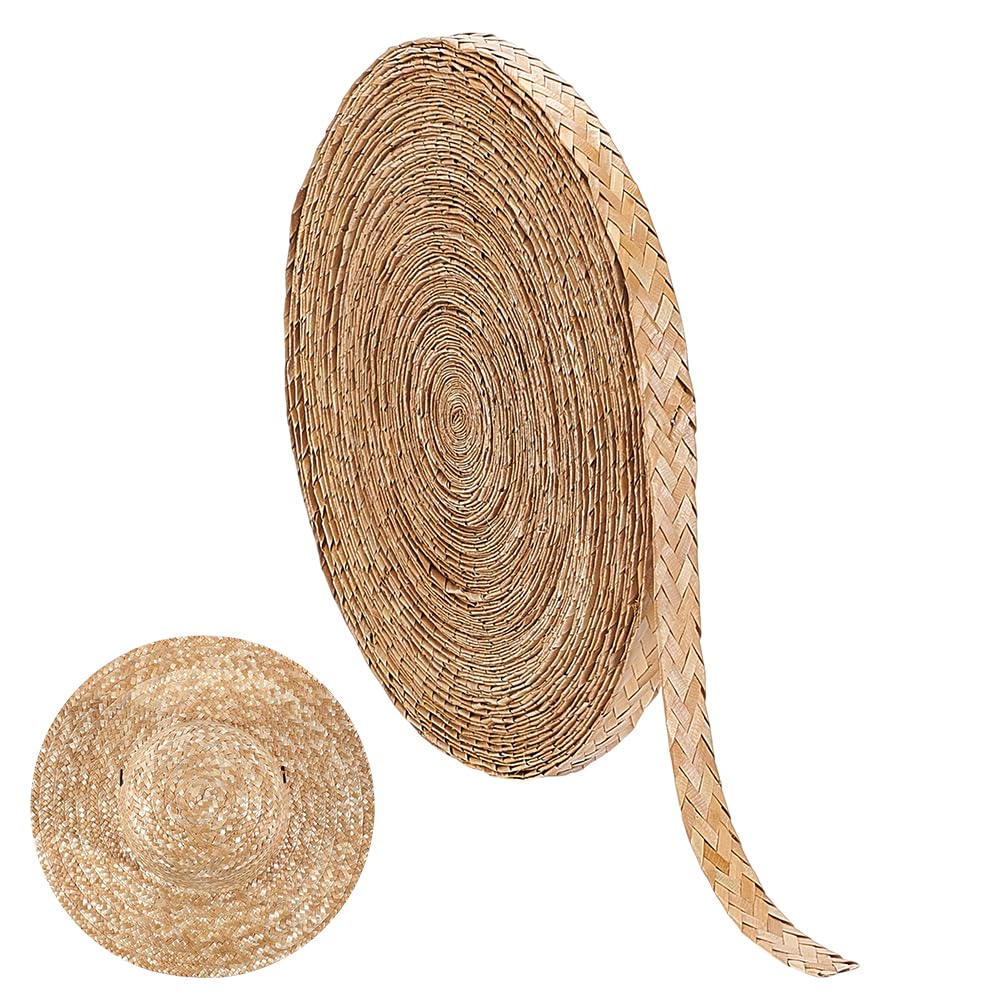 NBEADS Nastro di Paglia di Grano Da 50 m per Realizzare Cappelli, Nastro Intrecciato In Paglia per Cappelli Da Modisteria, Largo 20mm Intrecciato per Cappelli Cestini Borse Vasi Fai Da Te