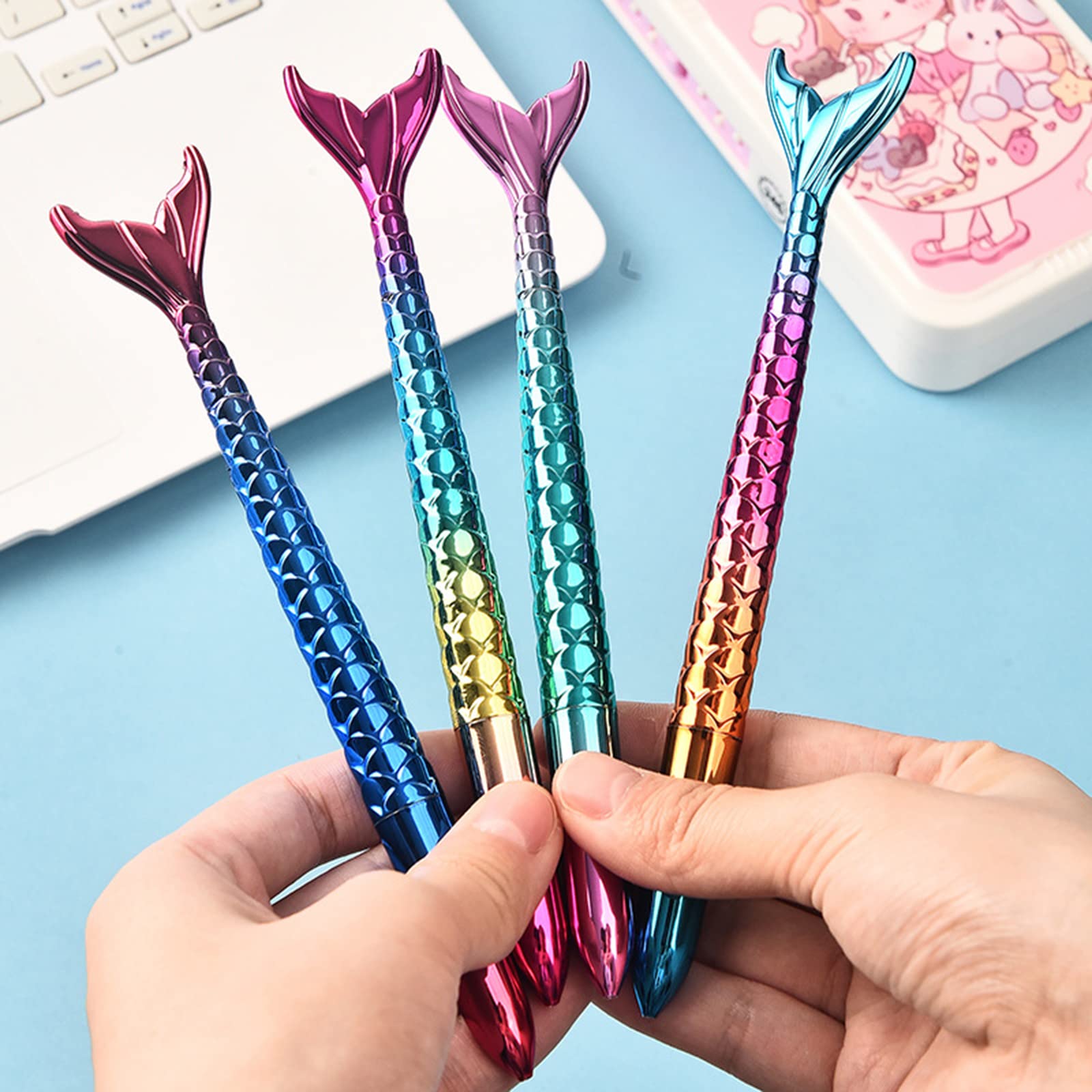 JZK 10 Meerjungfrauen-Stifte – Farbverlauf, Fischschwanz-Design, 0,5 Mm Kugelschreiber, Geschenk Für Mädchenpartys