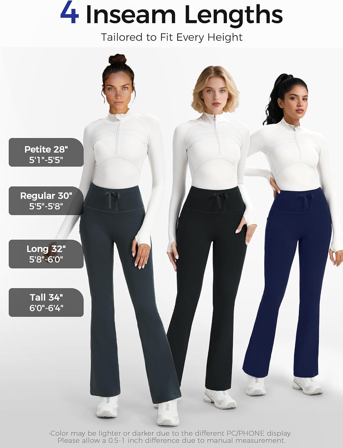 Tapata Women's Fleece Lined Pants 28/30/32/34 Winter Thermal Warm Bootcut Flare Leggings Hiking Yoga Pants with Pockets - Image 5