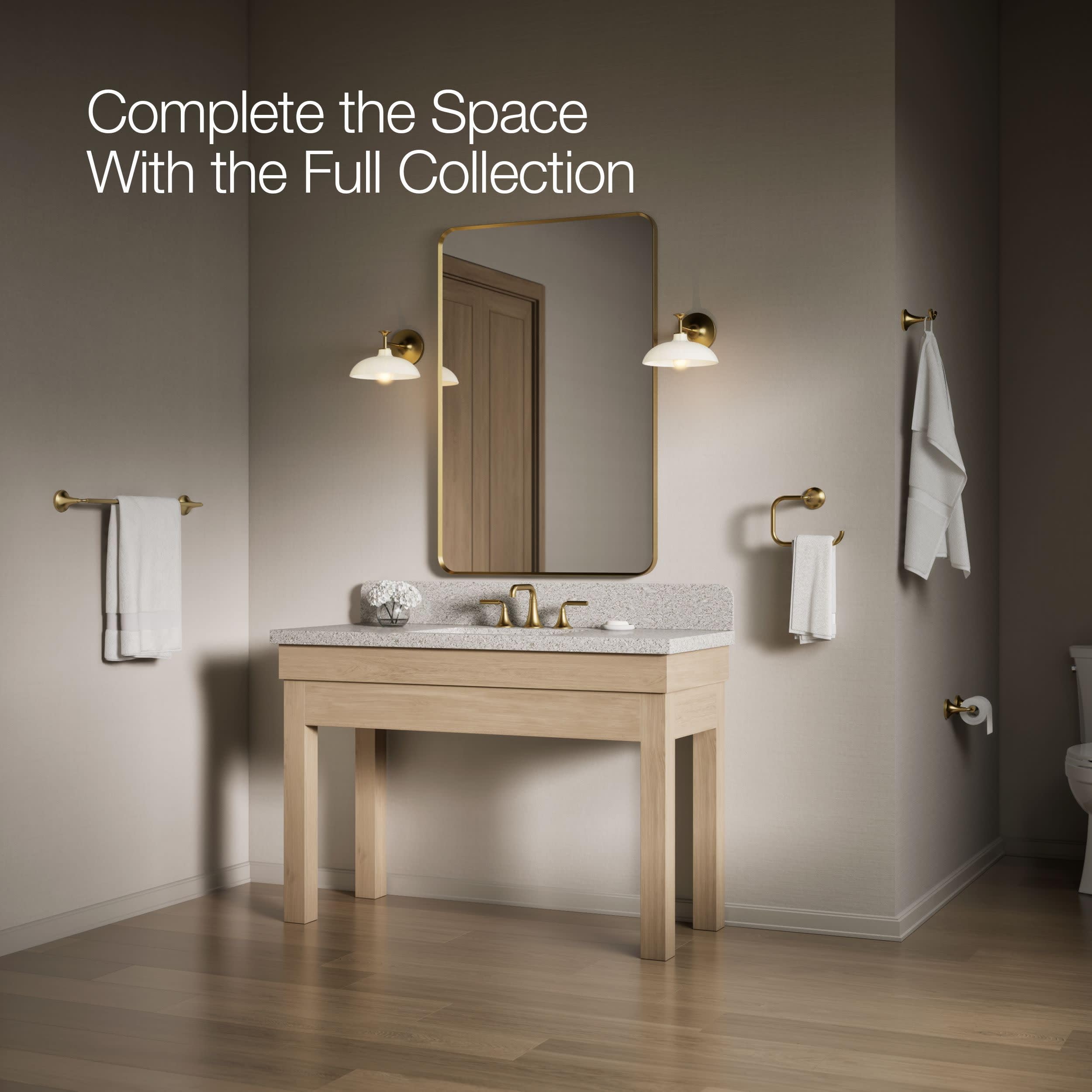 Kohler 27428-2MB Tone-Towel Ring, żywy szczotkowany nowoczesny mosiądz, akcesoria łazienkowe