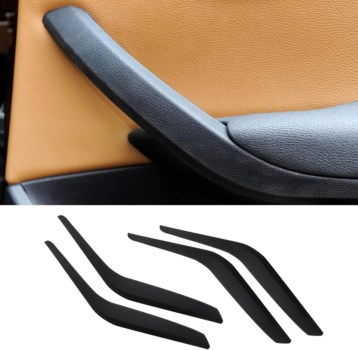 Inner Pull Door Handle Cover Compatible with B-M-W X1 E84 2010-2016 Car Interior Armrest Door Bracket Cover Black 4PCS