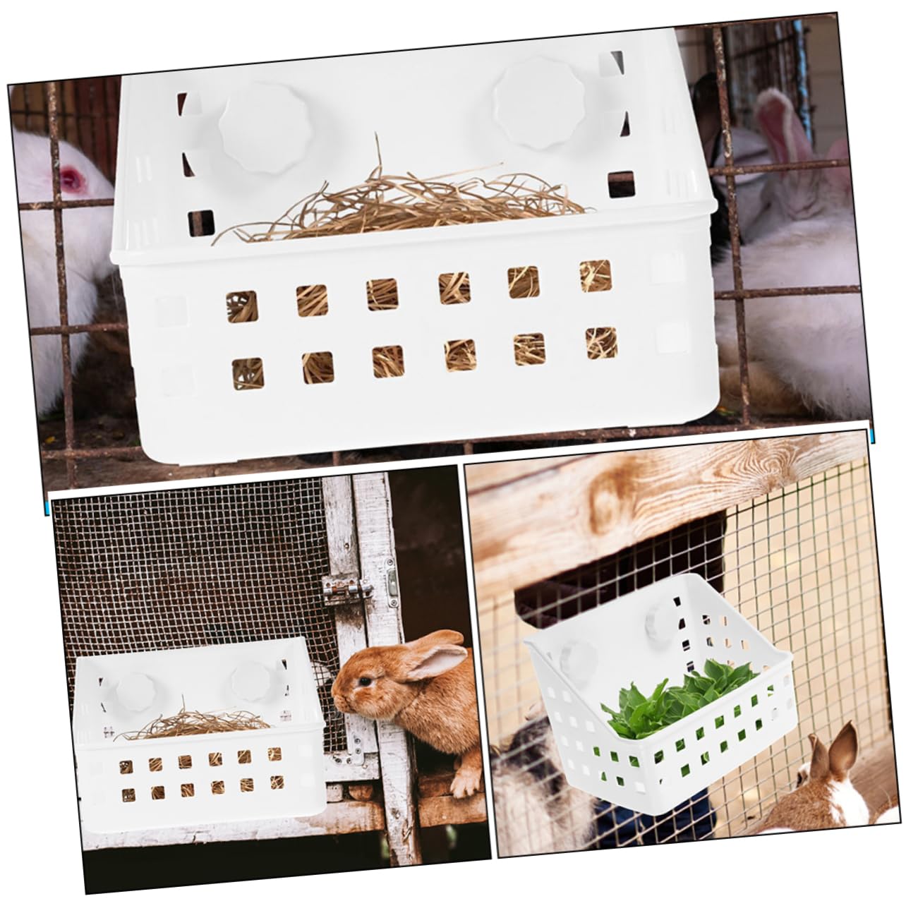 BESPORTBLE 4piezas Comedero De Heno para Conejos y Roedores Accesorio De Alimentación De Plástico De Instalar Jaulas Mantiene Limpia y Organizada
