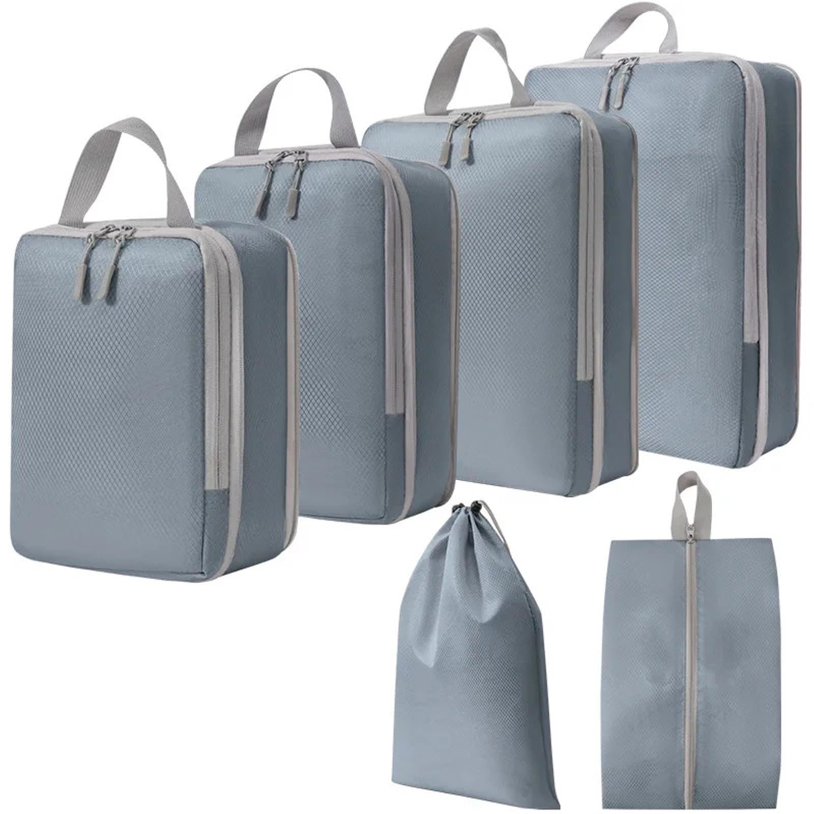 Travel Storage Bag Compressible Packing Cubes Foldable Waterproof Suitcase Nylon Portable With Handbag Luggage Organizer for Suitcases(Grey)