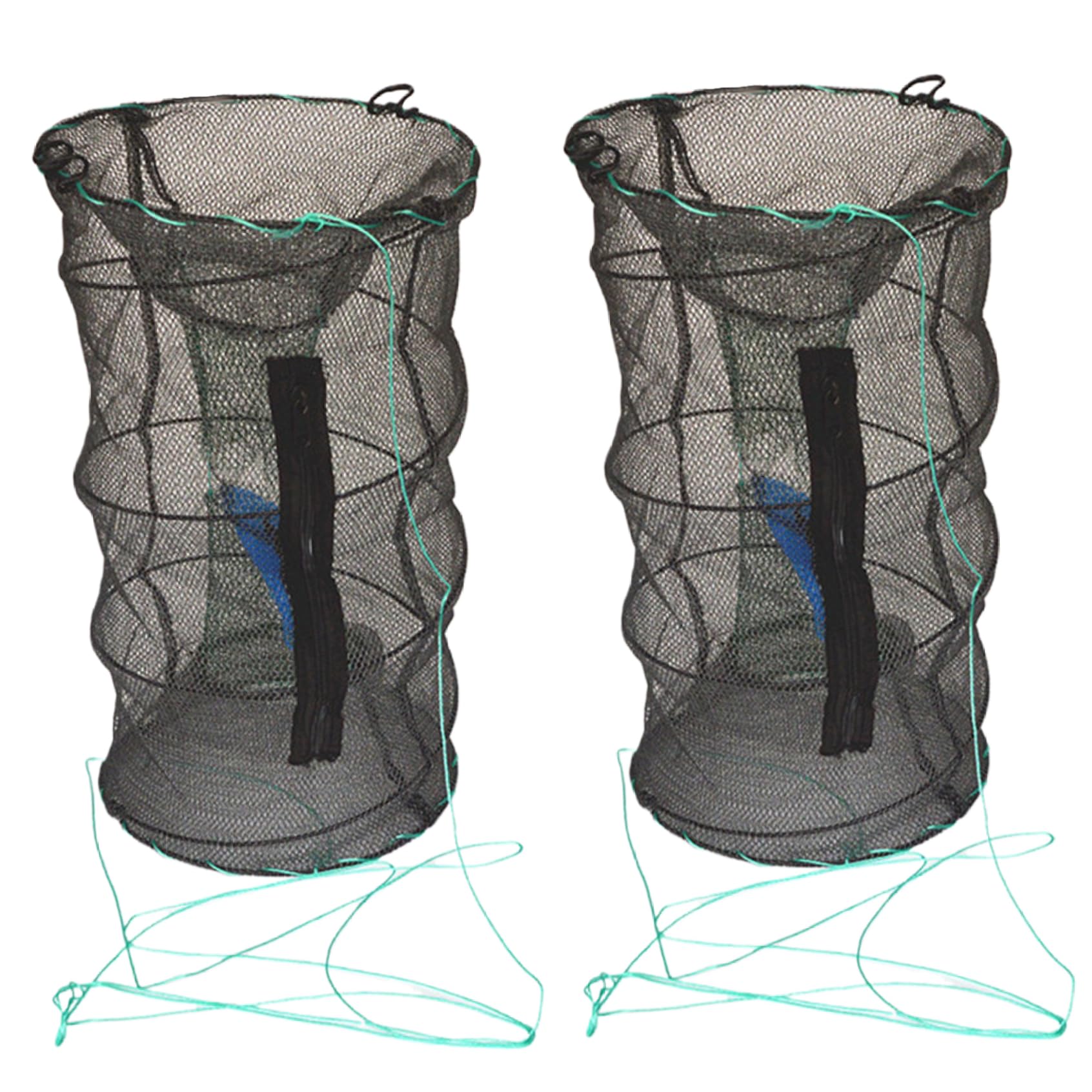 Ssguopte 2PCS 12x24 Inch Minnow Traps Foldable Mesh Crawfish and Crab Trap for Fishing