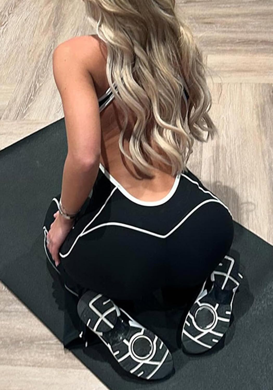 Unybwonn Women Workout Jumpsuit Bodycon Backless Sleeveless Yoga One Piece Romper Butt Lift Gym Flare Leg Jumpsuits with Bra - Image 7