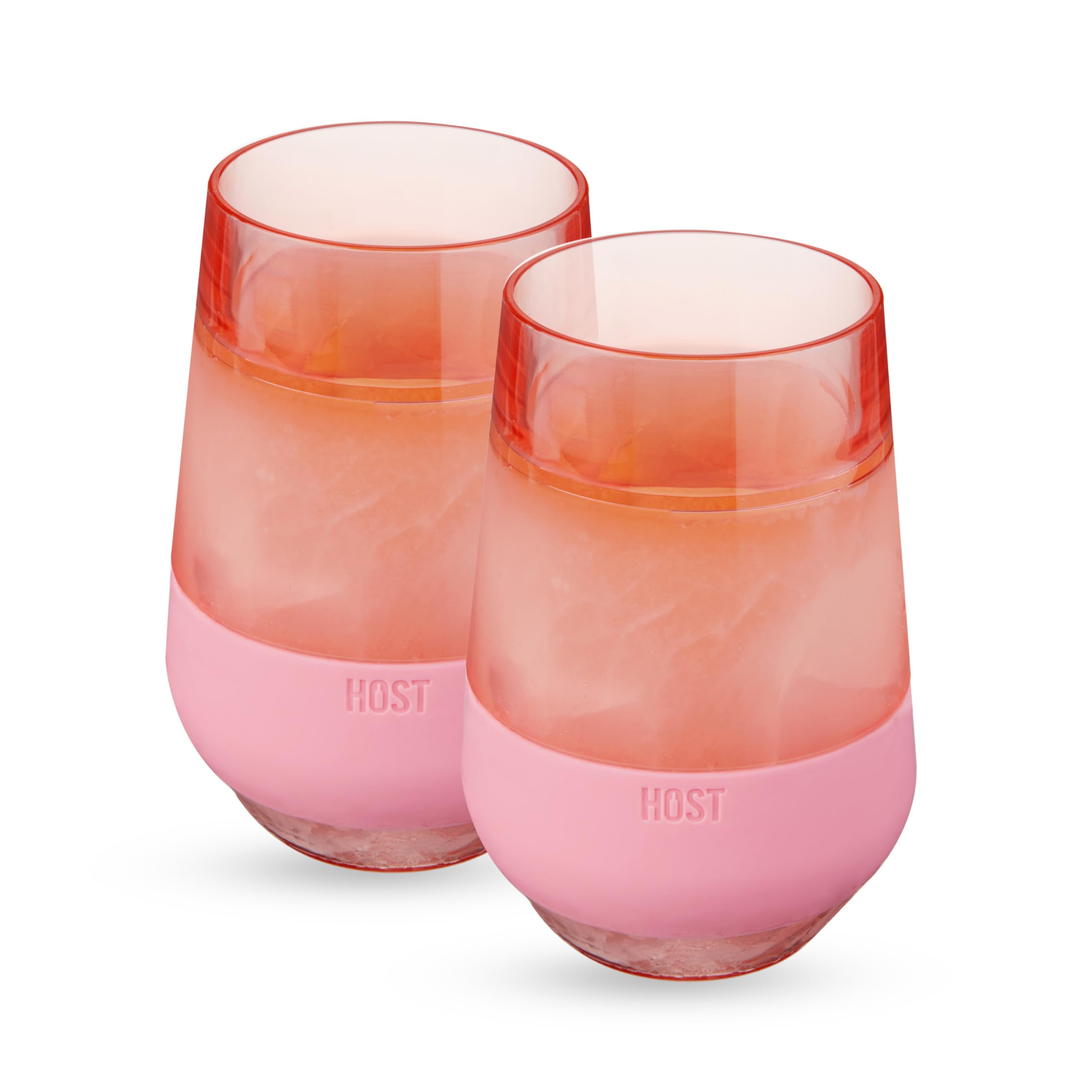 Host Freeze XL Cooling Cup in Double Walled Insulated Freezable Drink Chilling Tumbler with Freezing Gel, 12 Ounces - Set of 2, Pink