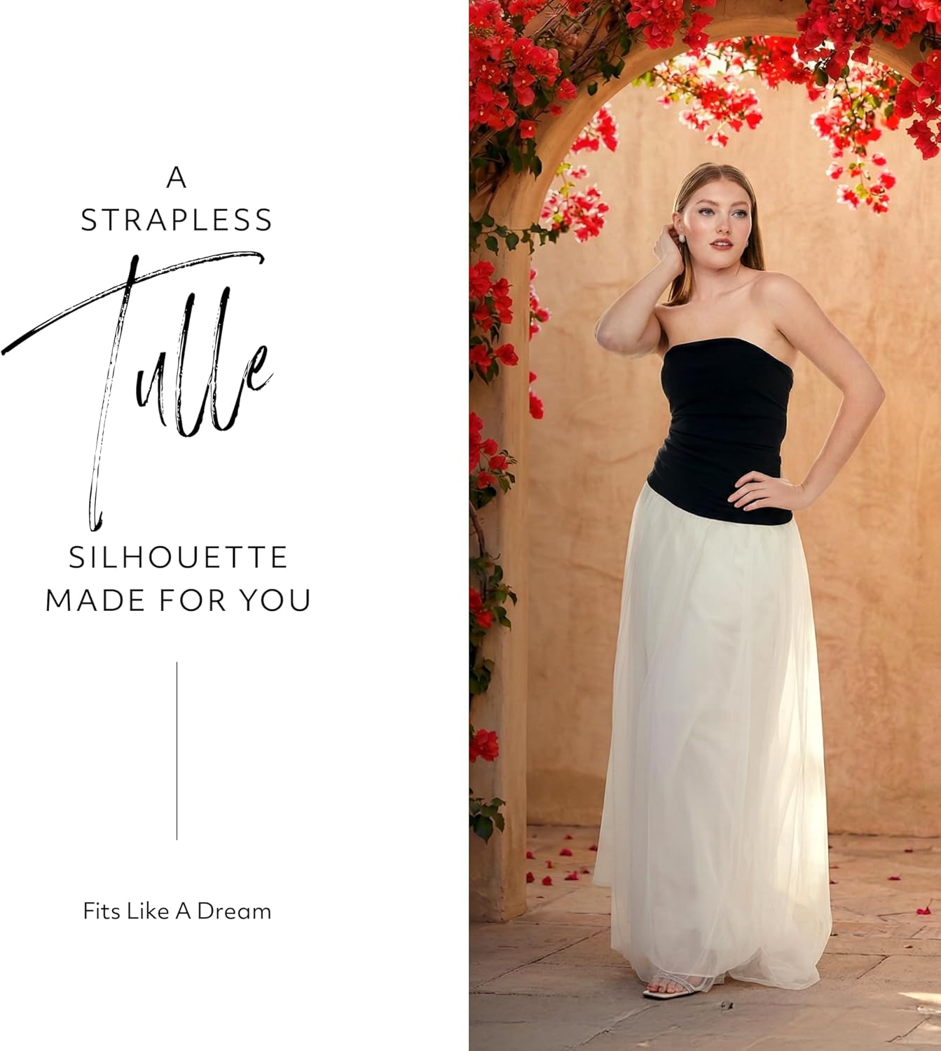 David's Bridal The Edit Studio Strapless Tulle Drop Waist Dress, Romantic Tulle Gown for Formal Events - Image 2