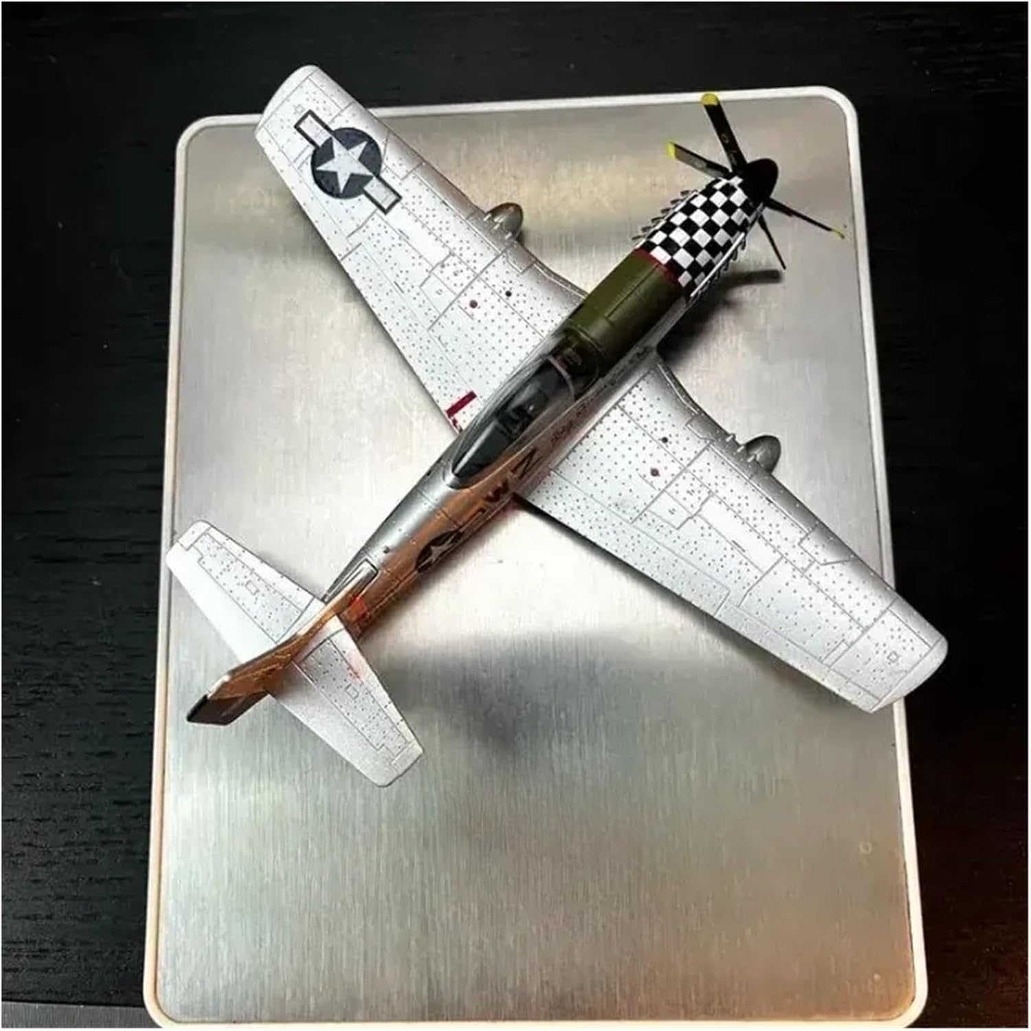 1:72 for Alloy Aircraft Model P51D Mustang Fighter Jet Silver Landing Gear with Alloy Bracket Scale Metal Airplane