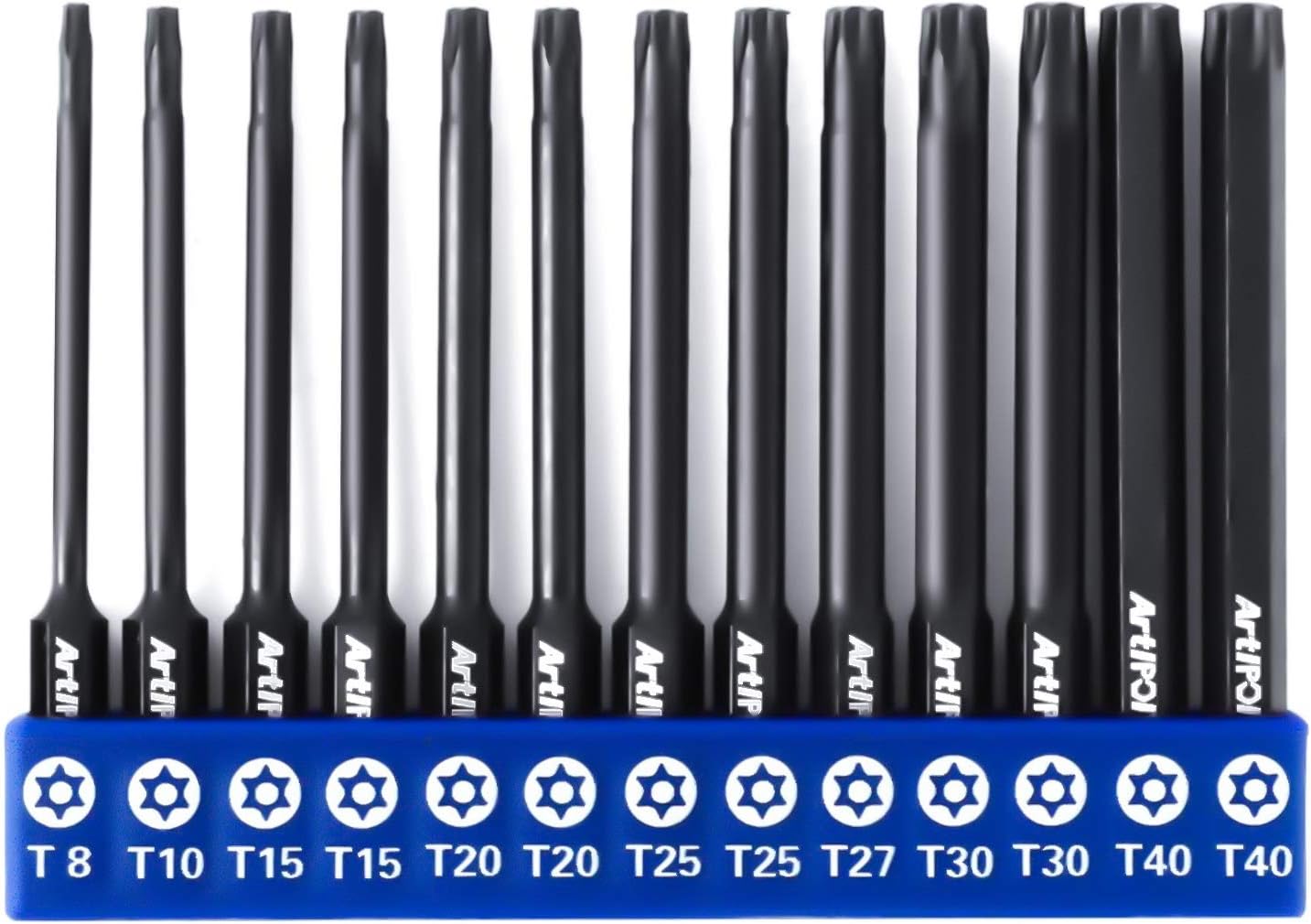 ARTIPOLY Torx Screwdriver Set Bit Set, 1/4 Inch Magnetic Torx Bit Set,S2 Steel 3 Inch Long Torx bits, T8-T40