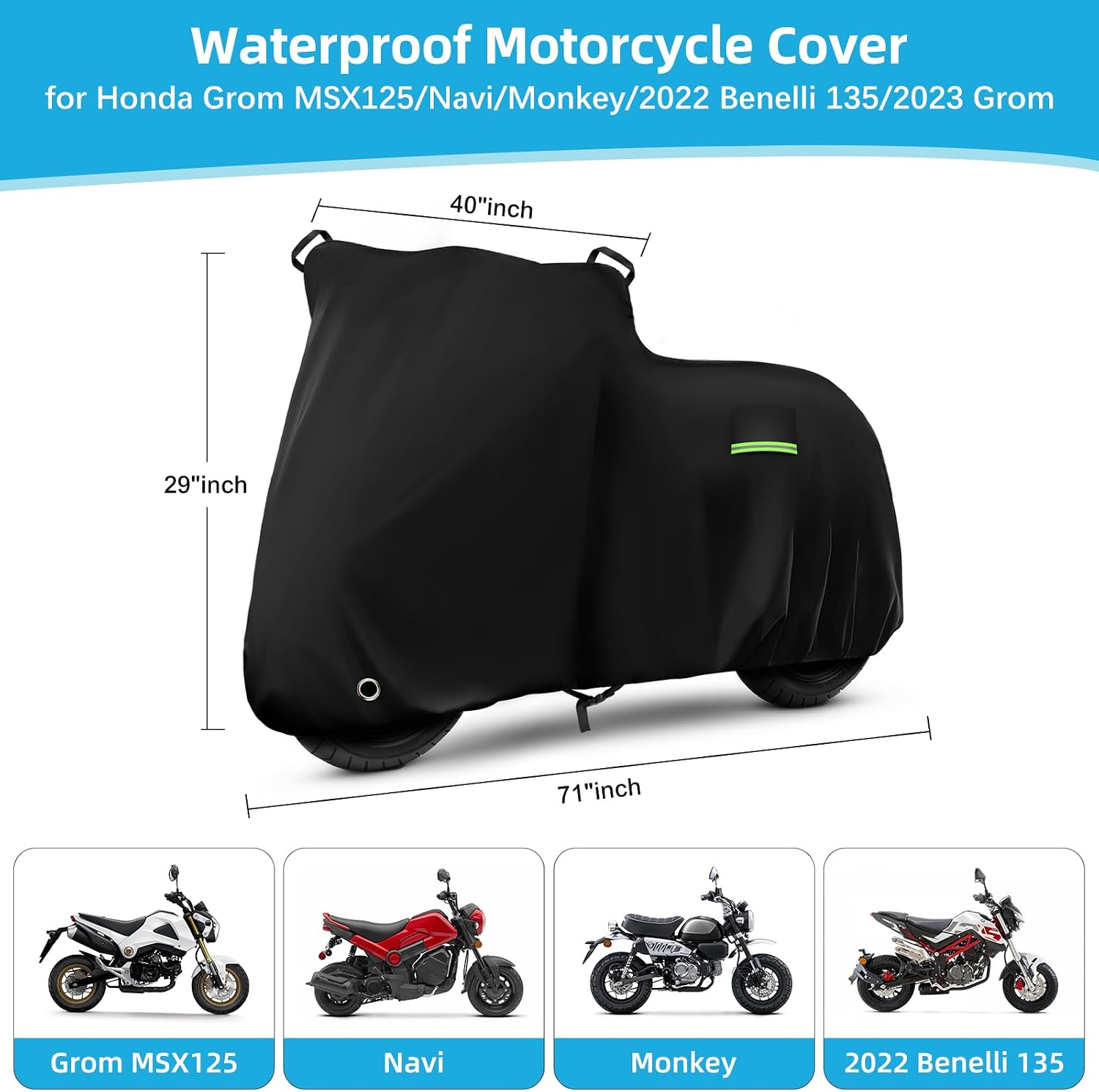Motorcycle Cover for Honda Grom MSX125/Navi/Monkey/2022 Benelli 135 image 3