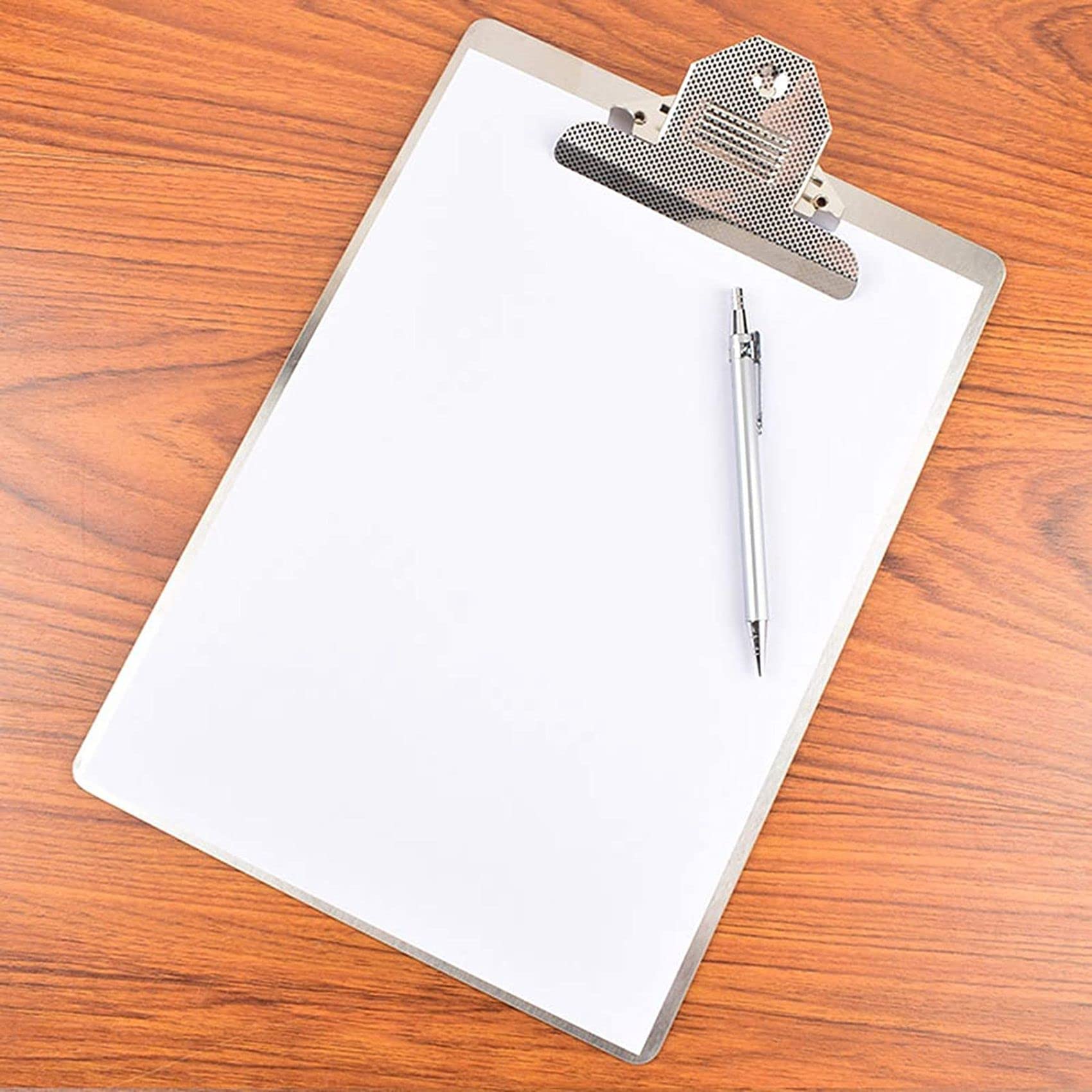 5X Carpeta de Archivos Portapapeles de Metal A4 Tablero de Clip de Acero Inoxidable Organizador Tablero de Carpeta Tablilla de Menú para La EnseñAnza de La Escuela La Oficina