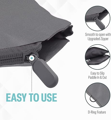 Vista 113 de Palms-O-Aces Pickleball Paddle Sleeve Lightweight Padded Canvas Covers for Paddles Protective Racket Case with zipper Standard & Elongated