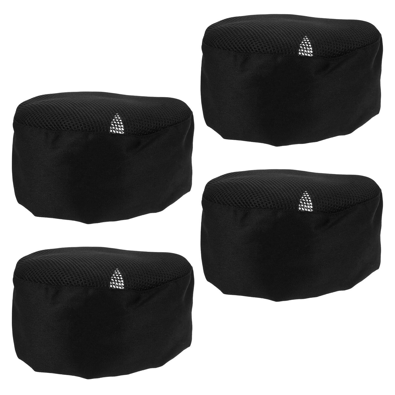 ORFOFE 4 Piezas Gorro de Chef Unisex Ajustable Negro con Malla Transpirable Estilo Japonés Coreano para Cocina Profesional y Repostería Pack de Unidades para Equipo de Cocina
