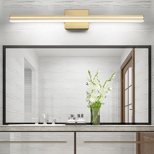 Miniatura 7 de SineRise Lámparas LED modernas para tocador de baño (32 pulgadas, 3000 K4000 K6000 K, regulables), accesorios de iluminación de pared de acrílico