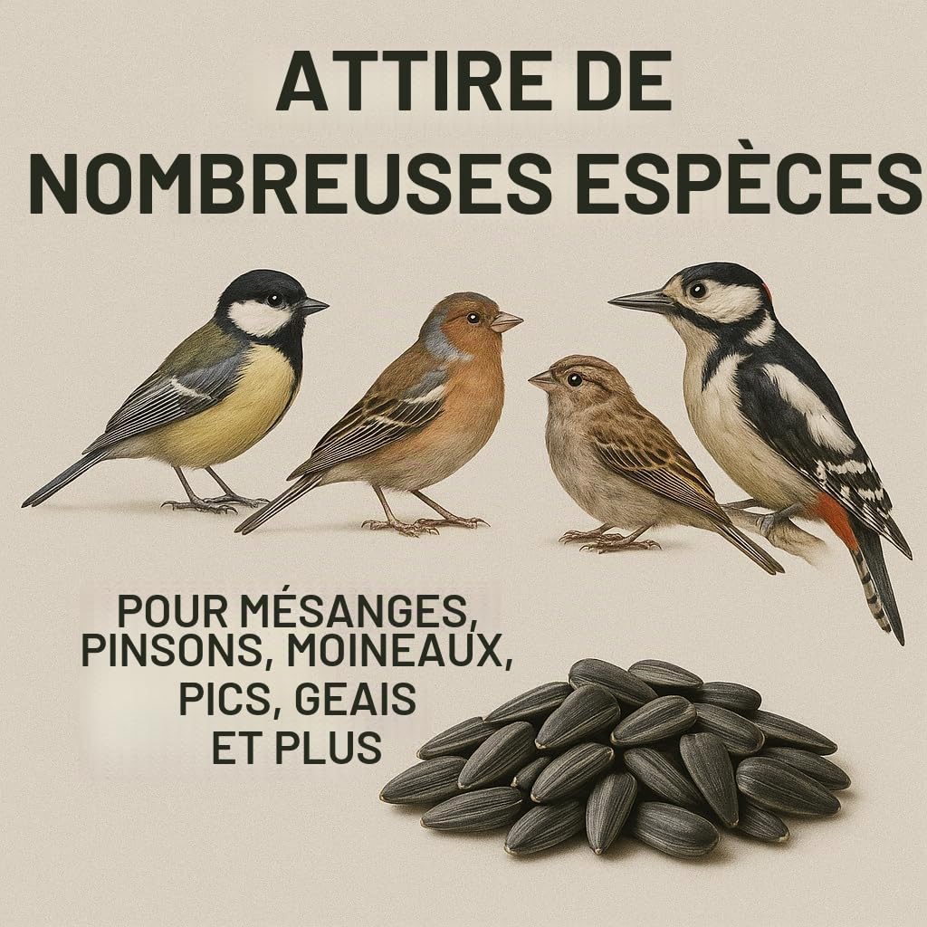 GiDeli Graines de tournesol noires - 30 kg - Nourriture pour oiseaux sauvages - Nourriture pour chevaux et petits animaux