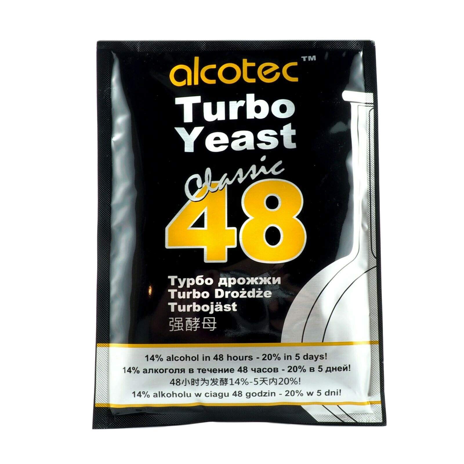 10 x Alcotec Classic 48 - Levadura Turbo, Levadura de Vodka, Levadura para Puré