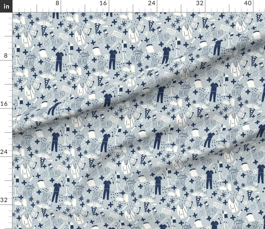 Spoonflower Fabric - Grey Neutral Doctor Nurse Gender Awareness Printed on Petal Signature Cotton Fabric by The Yard - Sewing Quilting Apparel Crafts Decor