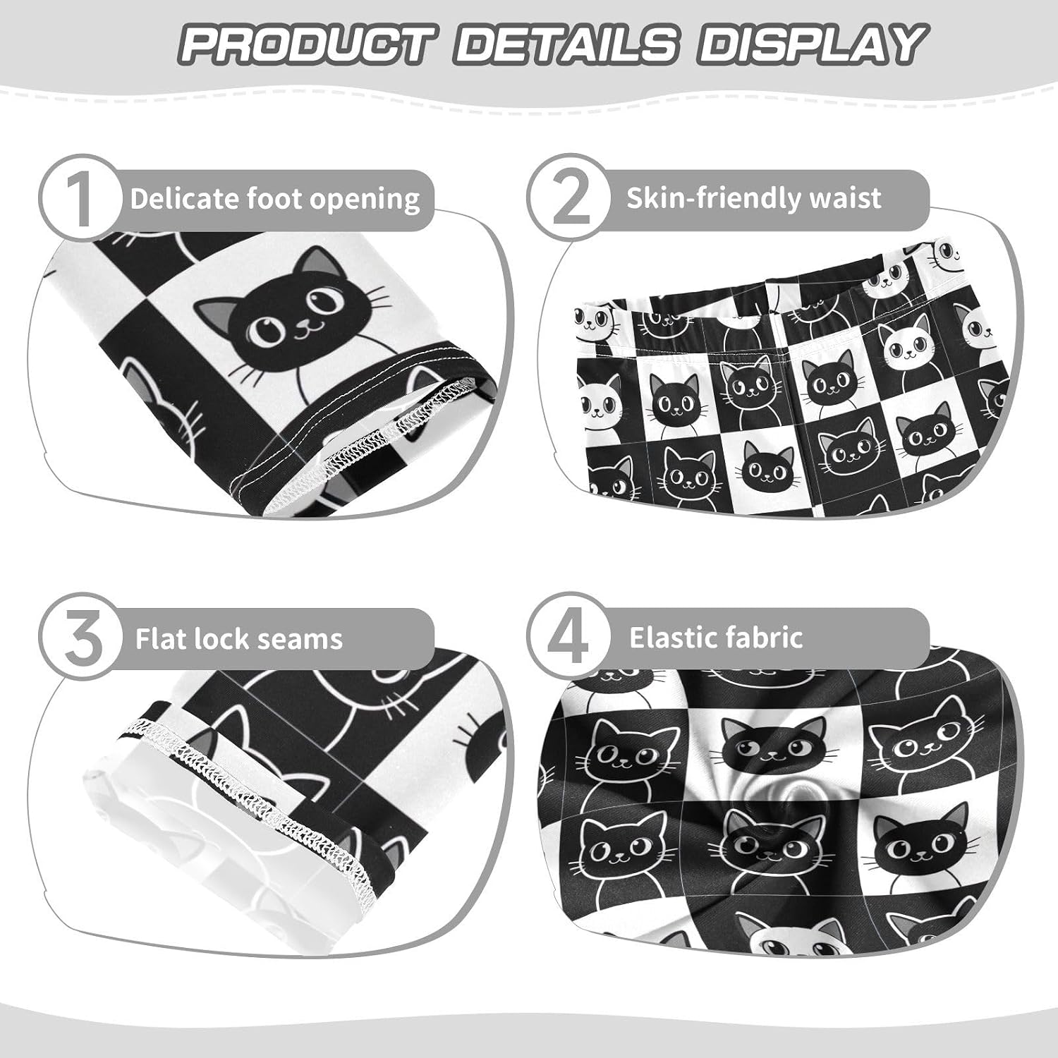 Kids Full Length Leggings Cat Plaid