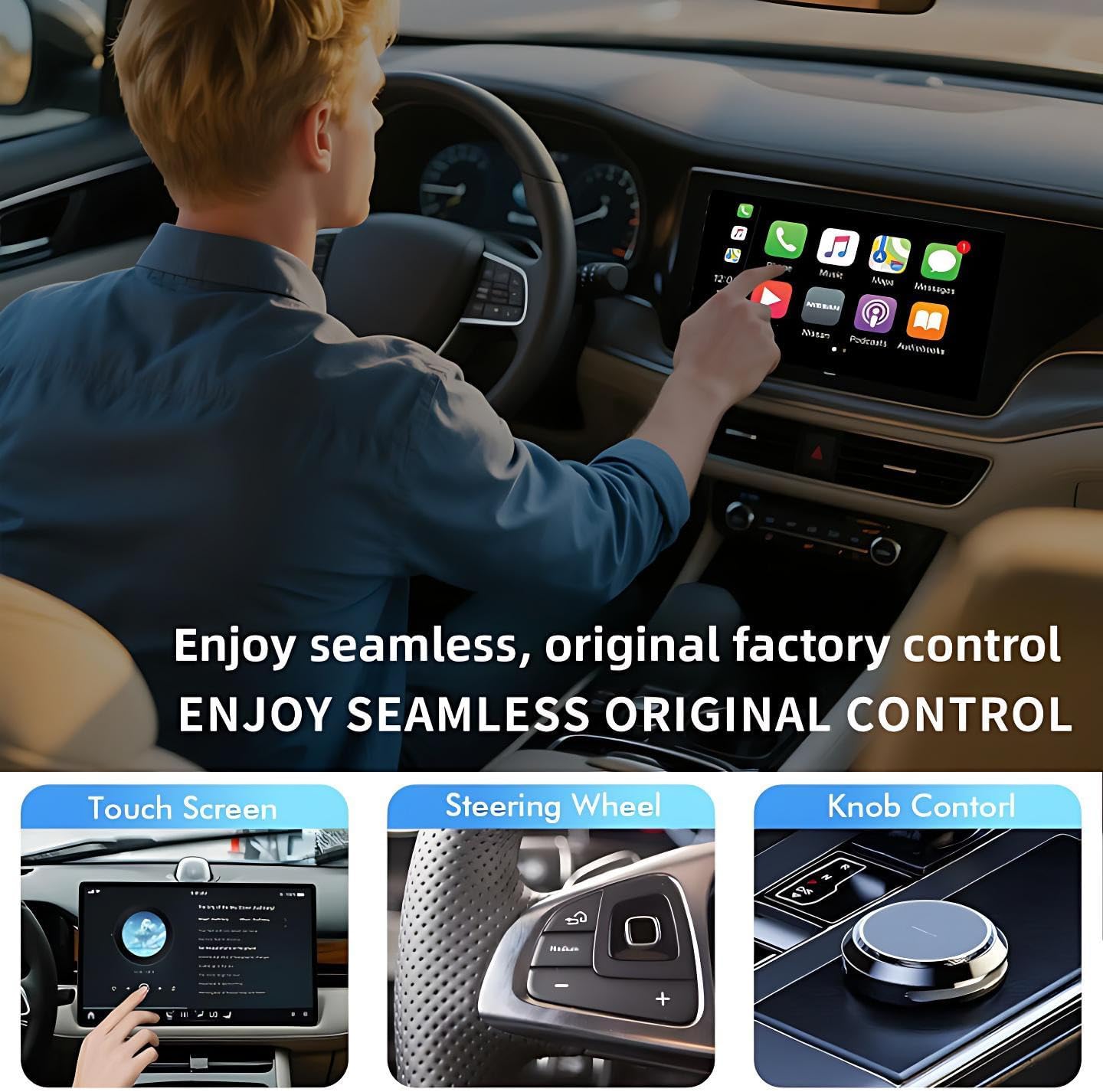 Auto Linkr Pro Auto Linker Pro Android Auto & CarPlay Wireless Adapter Apple iPhone,Wireless Adapter to Watch TV on Car Screen,Fast Auto Connect, Easy Setup,Mini Size with Extended USB-A and Type-C