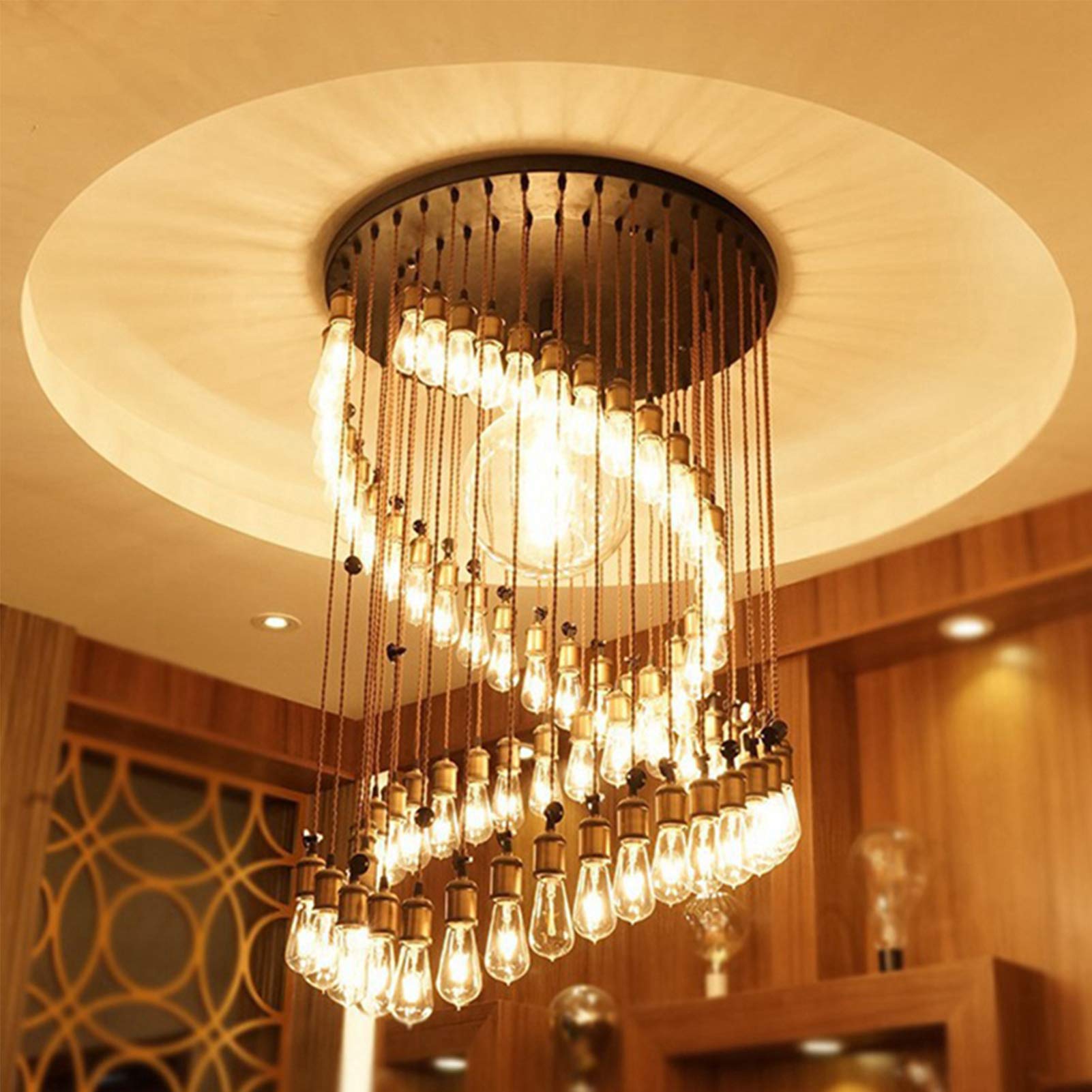 Bombilla LED Edison Esférica 4W G125 Bombilla Filamento Retro, Base, Vidrio Dorado Ahumado Cálido 2300K, Muy Adecuada Iluminación Decorativa Antigua Y Nostálgica, Paquete 10