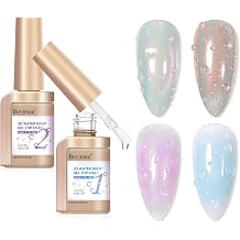 Water Drop Top Coat Gel Set, 3D No Wipe Raindrop Gel Polish
