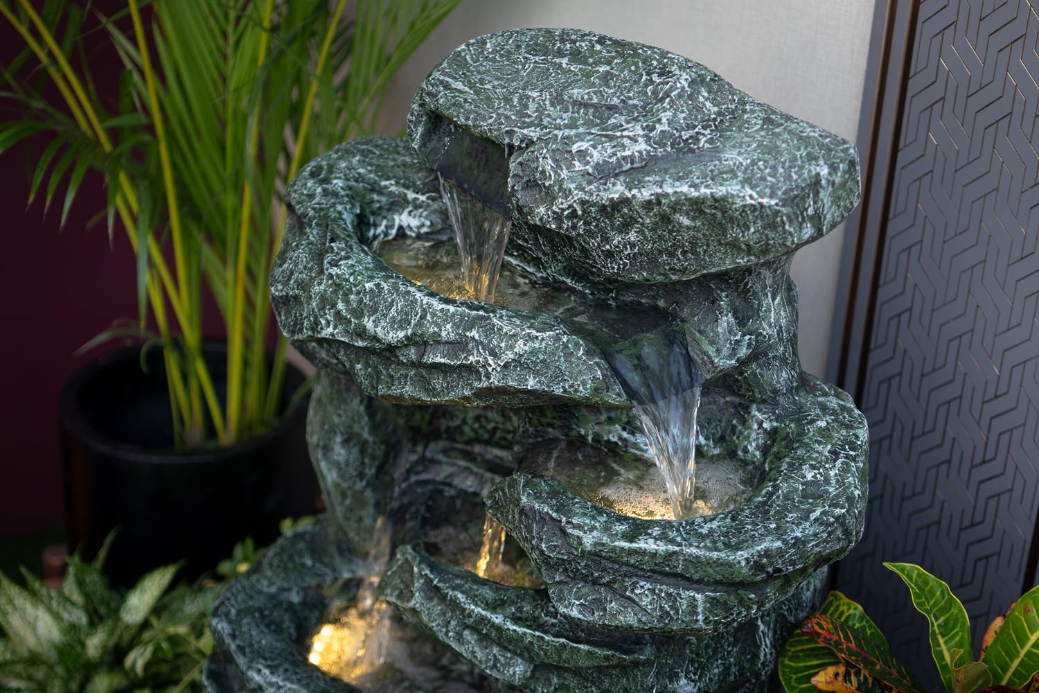 EXPLEASIA Rainforest Water Fall Water Fountain, Water Fountain for Home Big Size, Water Fountain for Garden, Water Fountain for Home vastu, Fountain for Home décor Waterfall (48.3 x 38.1 x 101.6) Cm - Image 3 thumbnail