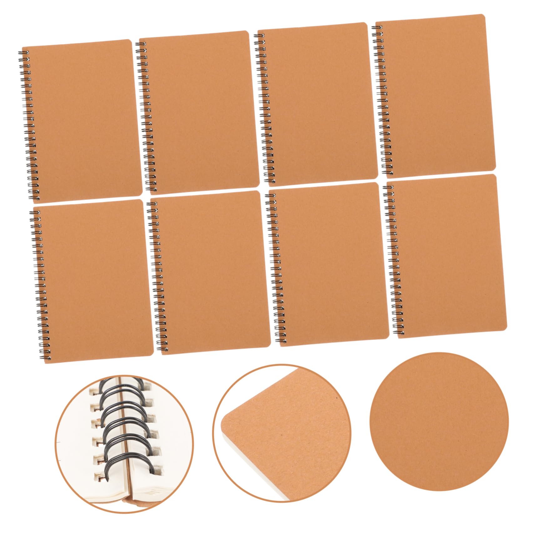 Notizbuch A5 Beige mit Leeren Seiten Spiralbindung 10 Stück Papier Klassisches Design für Kreatives Schreiben und Skizzieren