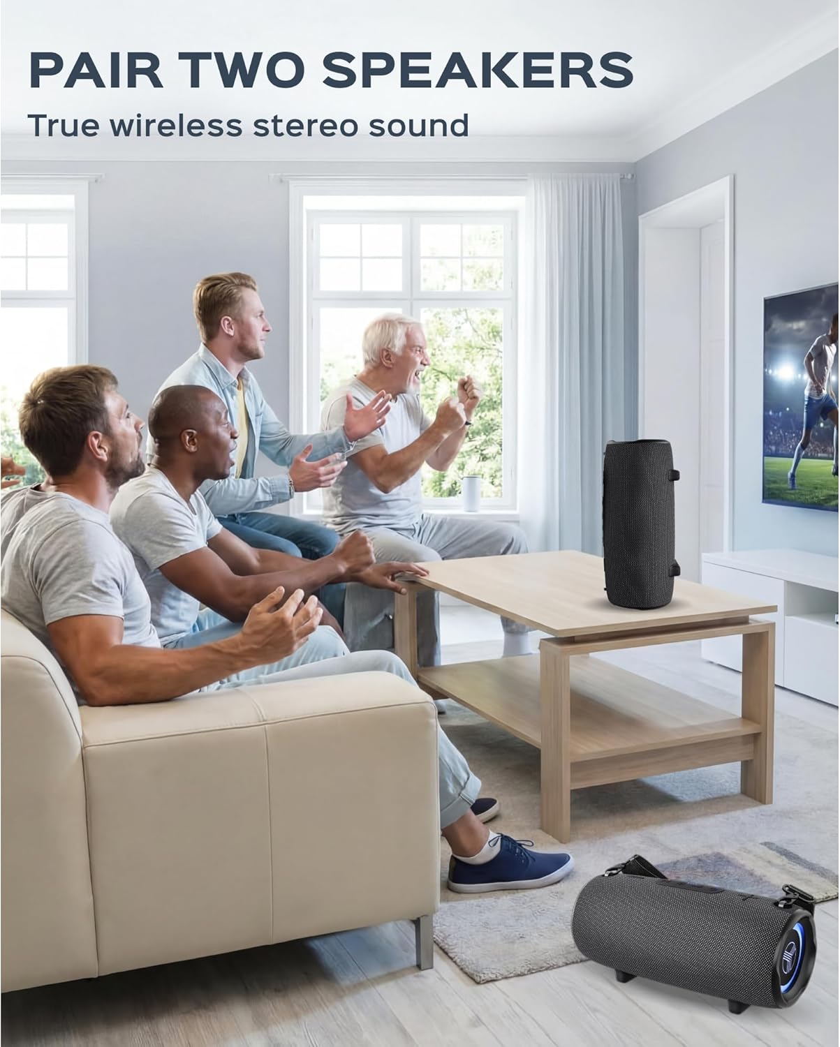 TREBLAB HD-Max - Loud Portable Bluetooth Speaker for Outdoor Parties, Beach & Camping - Powerful Wireless Stereo Sound with Deep Bass, IPX7 Waterproof, 20H Playtime, Powerbank to Charge Your Devices - Image 8