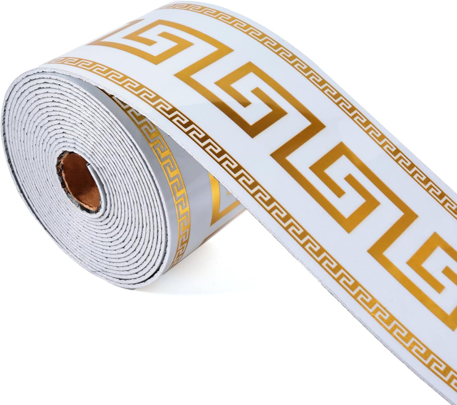 Peel and Stick Wallpaper Borders, Self-Adhesive Waterproof PVC Foam Wall Base for Kitchens, Living Rooms, Bedrooms and Bathrooms, 3.93" x 196.8" 1 Roll (Golden)