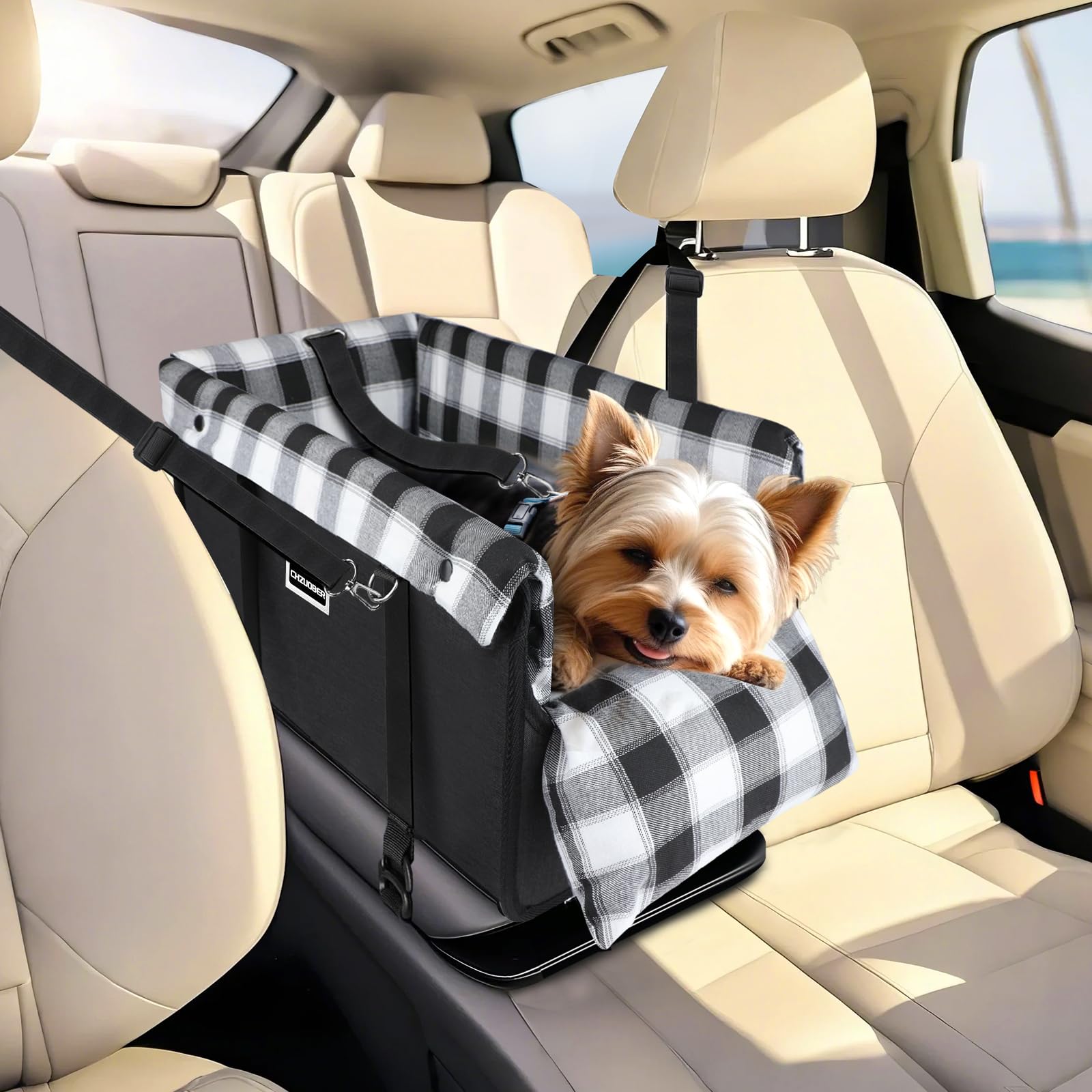 Center Console Dog Car Seat for Small Dogs Up to 11lbs