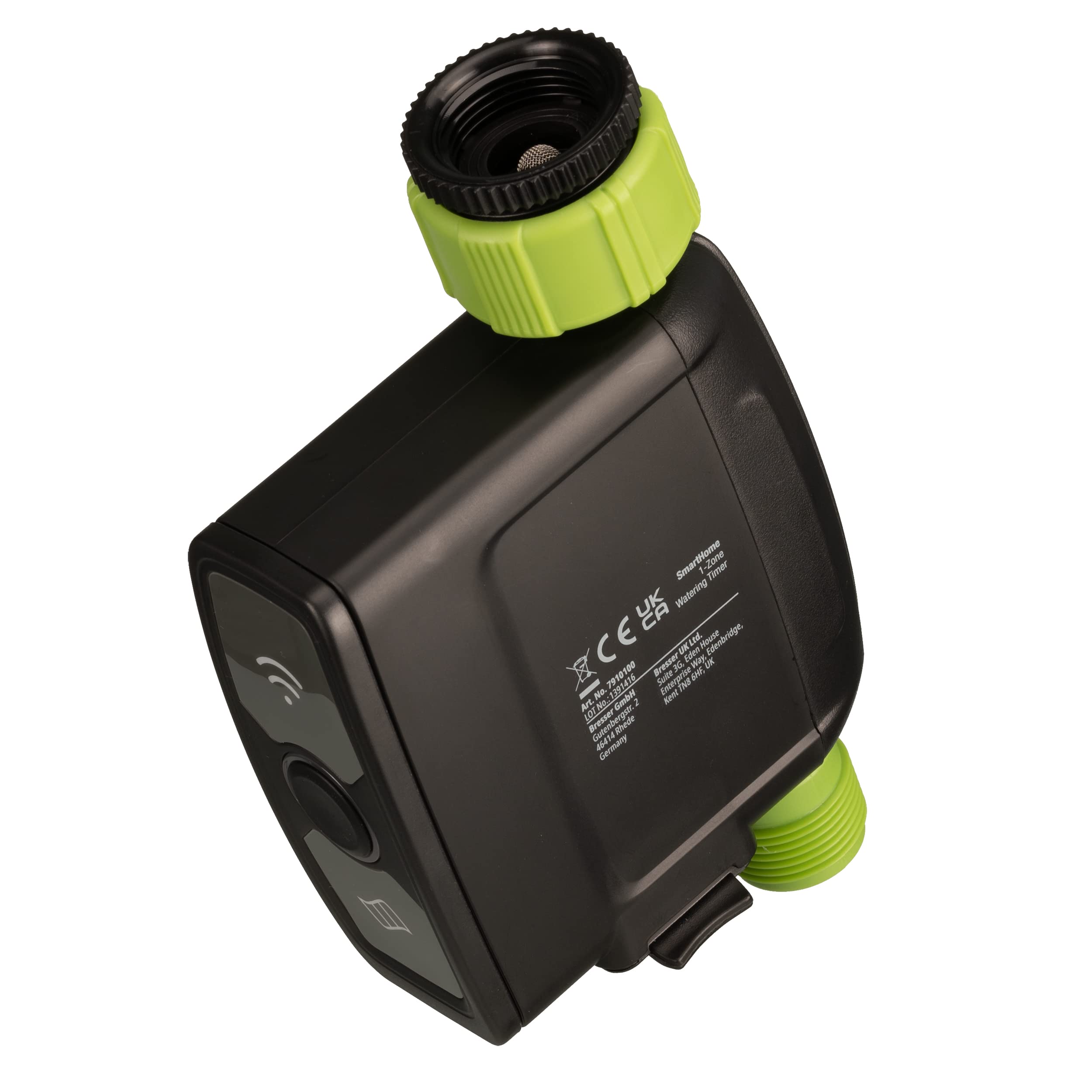 Bresser Sistema di irrigazione Smart Garden con computer di irrigazione con Wi-Fi, app, sensore a pavimento e stazione meteo per irrigazione intelligente del giardino, nero | App HomGar, Alexa e Google Assistant, 6 programmi al giorno, sensore terreno, pa