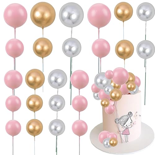 Gyufise 30 bolas de espuma para tartas, mini globos, decoración para baby shower, boda, aniversario, fiesta de cumpleaños, decoración de tartas,
