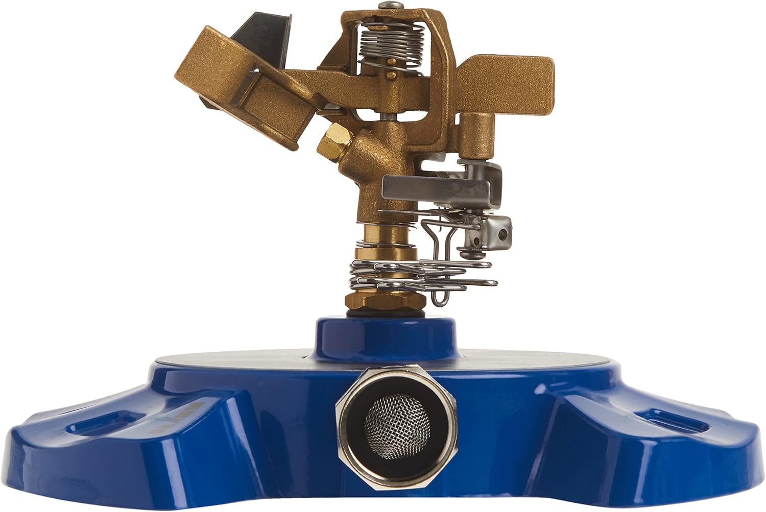 Dramm 15086 Circular Base Impulse Sprinkler with a Heavy-Duty Metal Base, Blue
