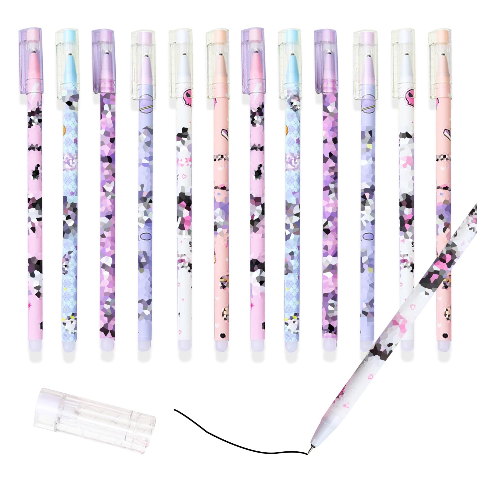 Stylos Legami GDFJBG 2 En 1 En Kawaii Étui 6 Stylo Gel Effaçable, Cartoon, Porte Stylo Legami