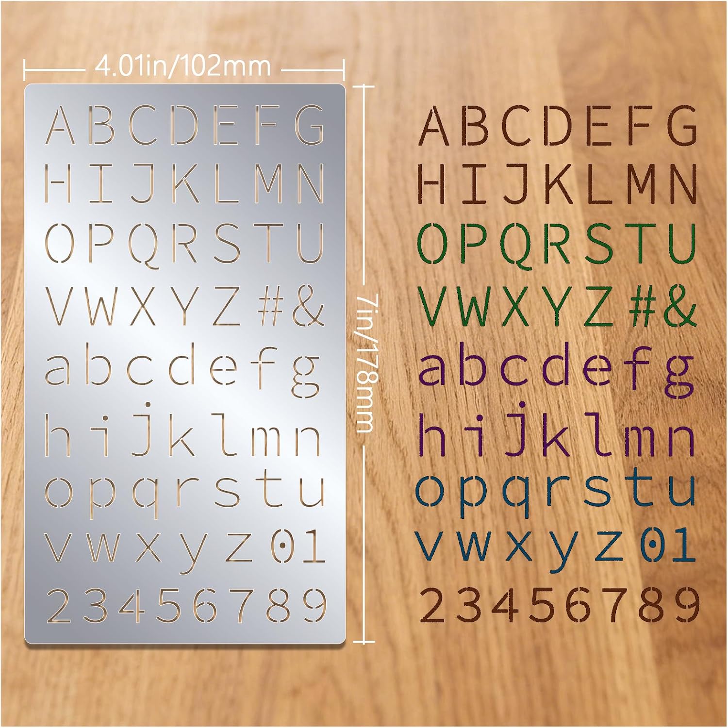 Metal Letters Stencils, Wood Burning Stencils, Reusable Alphabet and Number Template for Journaling Supplies, Pyrography, Painting, Crafts Art Projects